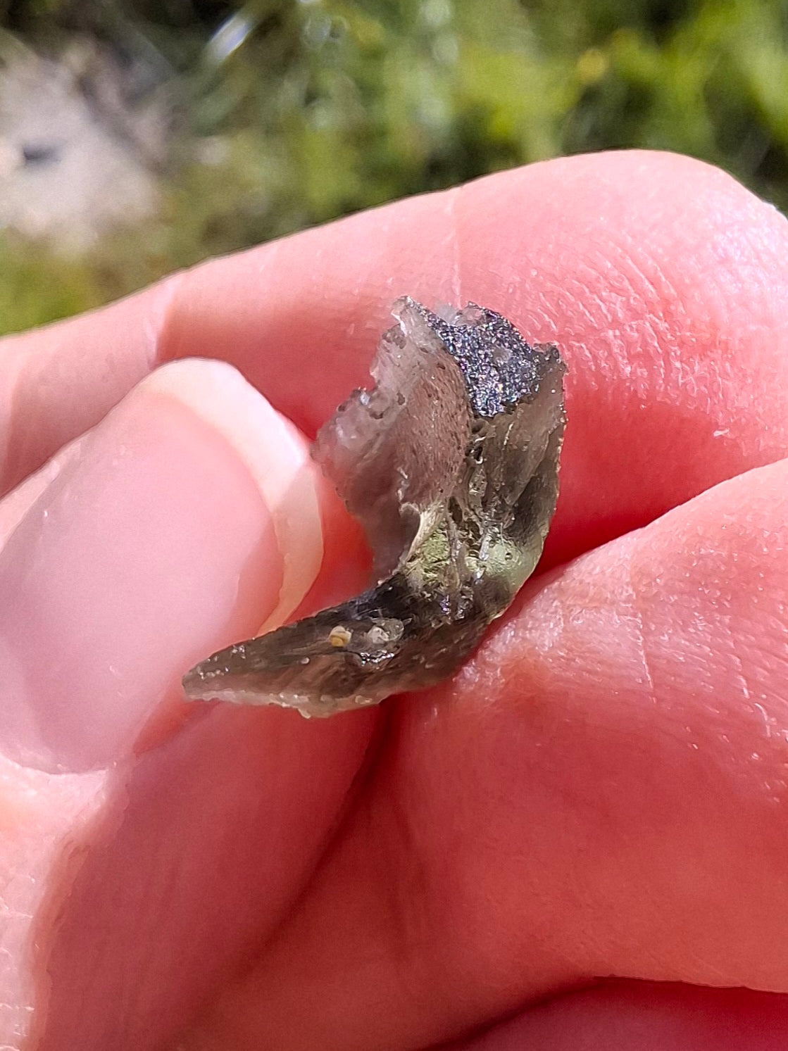 DRILLED, Moldavite Piece, 0.74g, Tektite (Ref: D13)