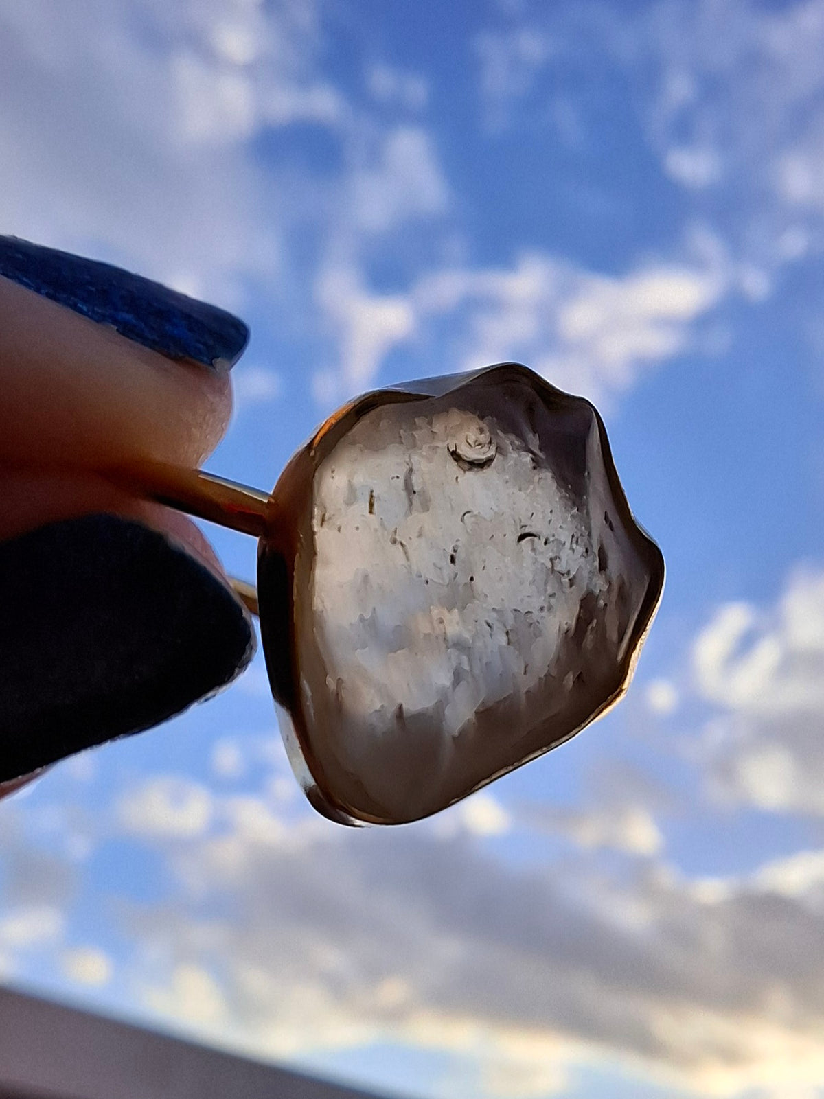 Libyan Desert Glass Ring, 14K GOLD Plated, size R, Tektite (Ref: LR66)
