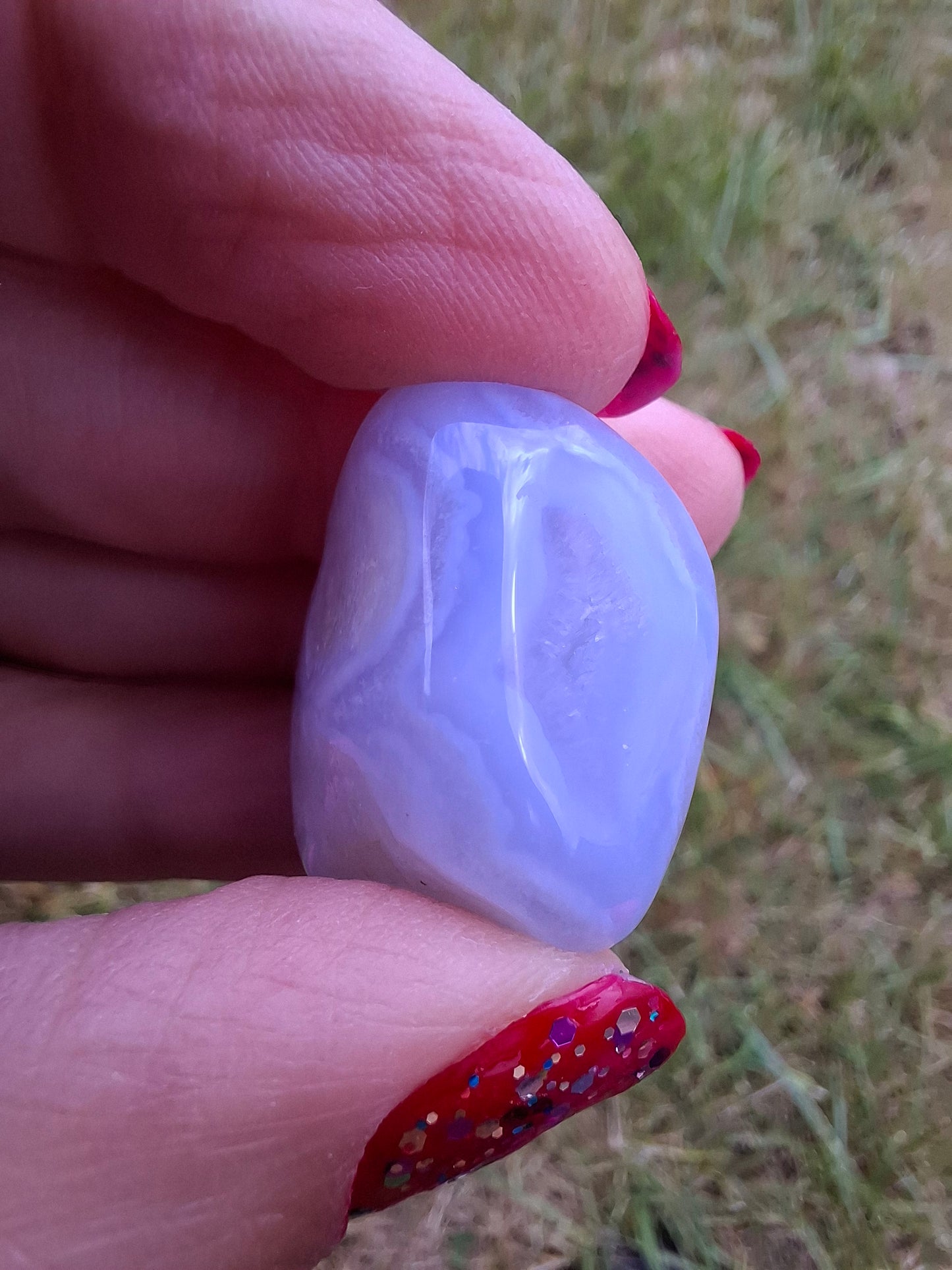 Blue Lace Agate, Tumble Stone, Crystal (Ref: T140)