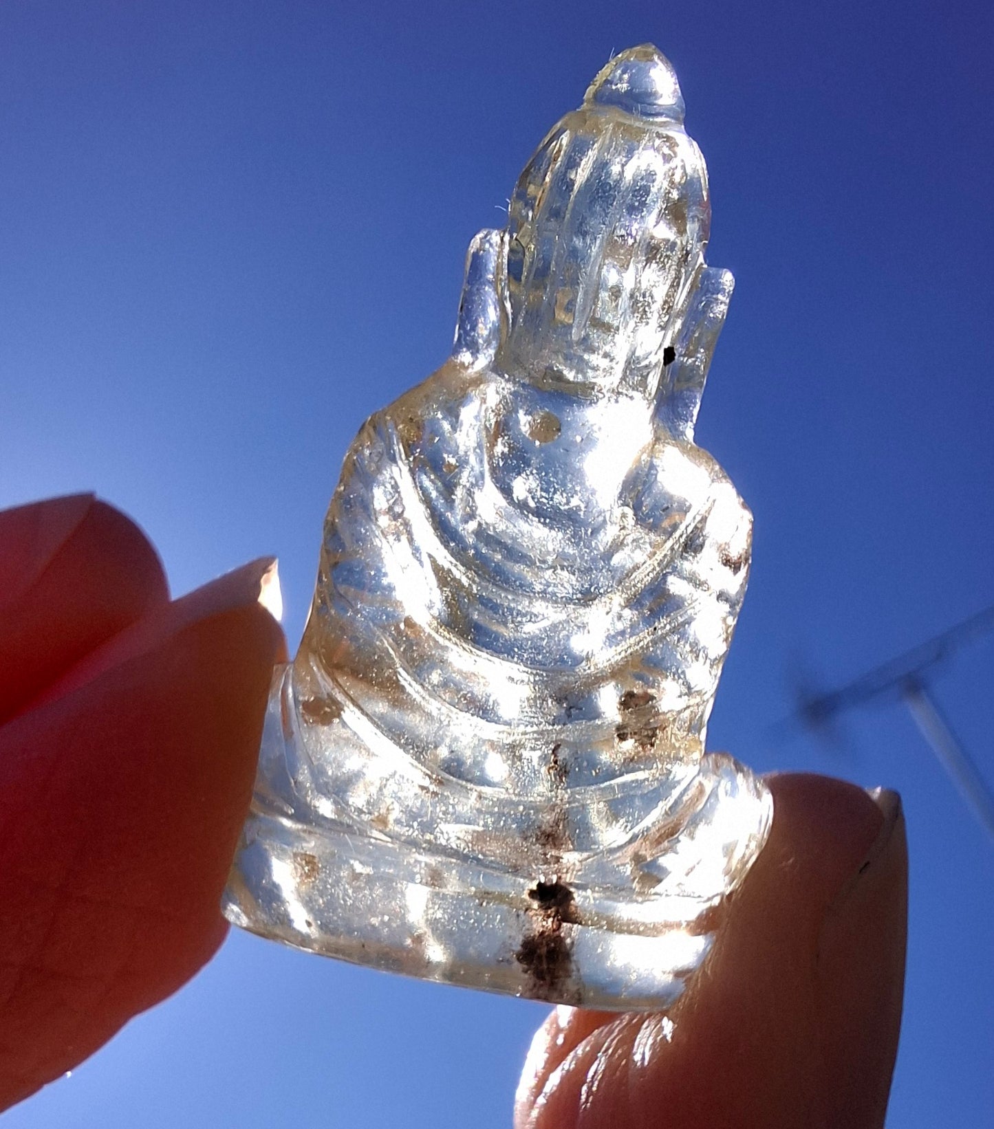 Libyan Desert Glass BUDDHA Carving, 4.61g, Tektite (Ref: LDG B5)