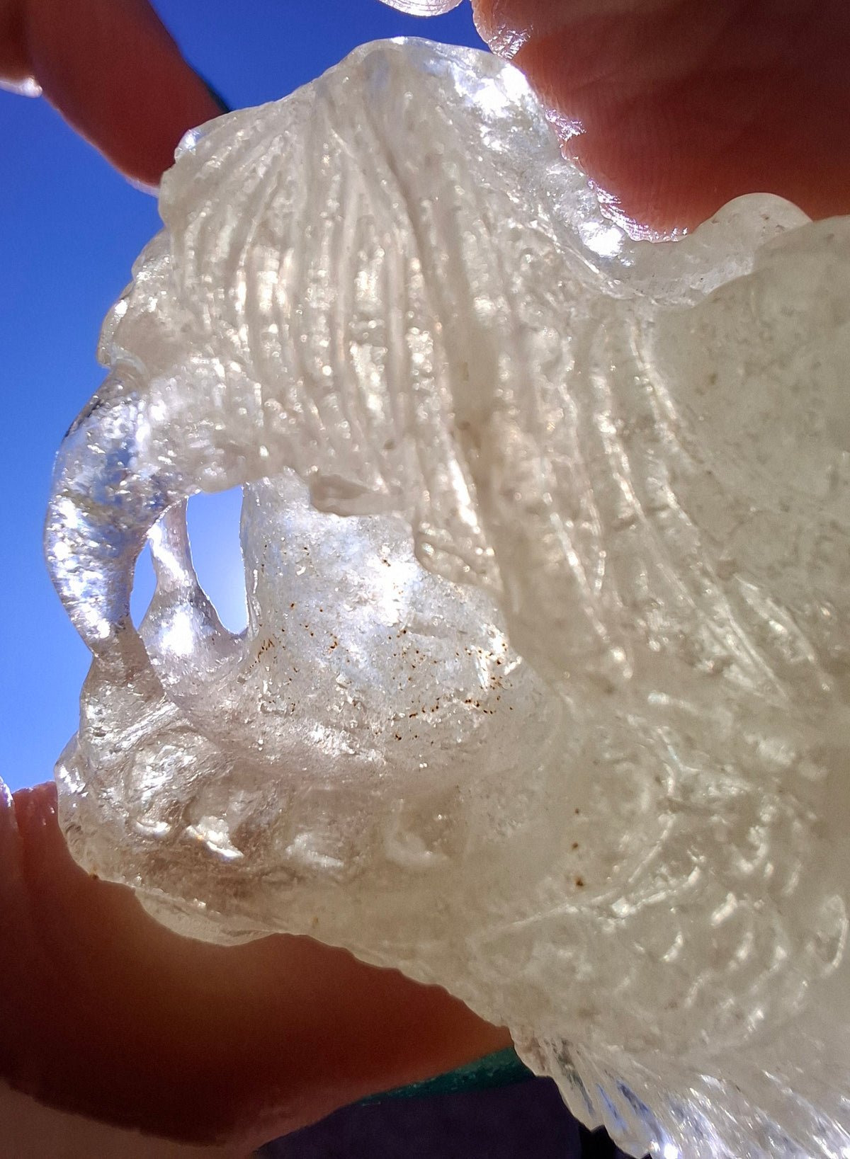 Libyan Desert Glass DRAGON HEAD Carving, 75.84g, Tektite (Ref: Dragon1)