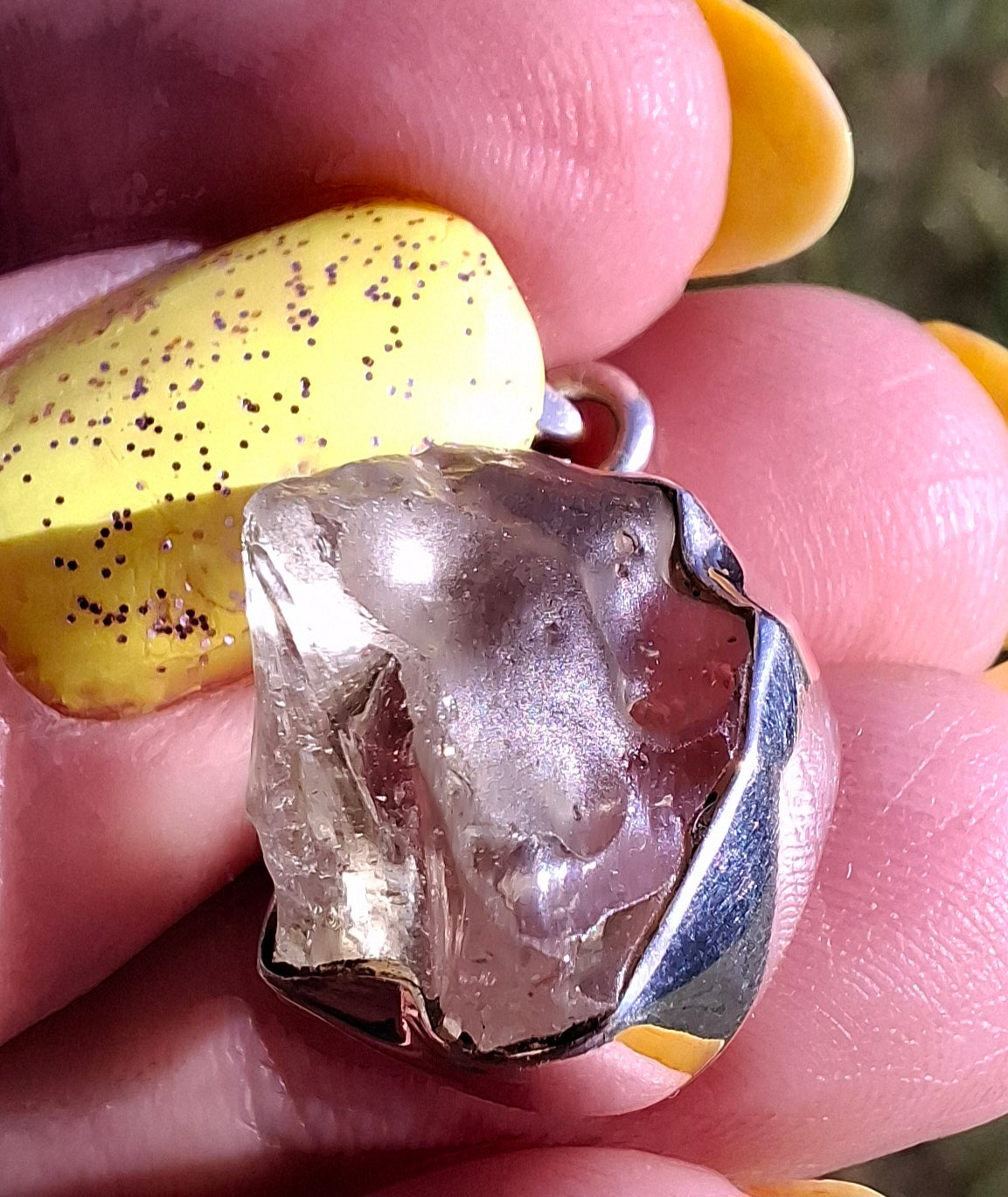 Libyan Desert Glass Pendant, 925 Silver, Tektite (LP103)