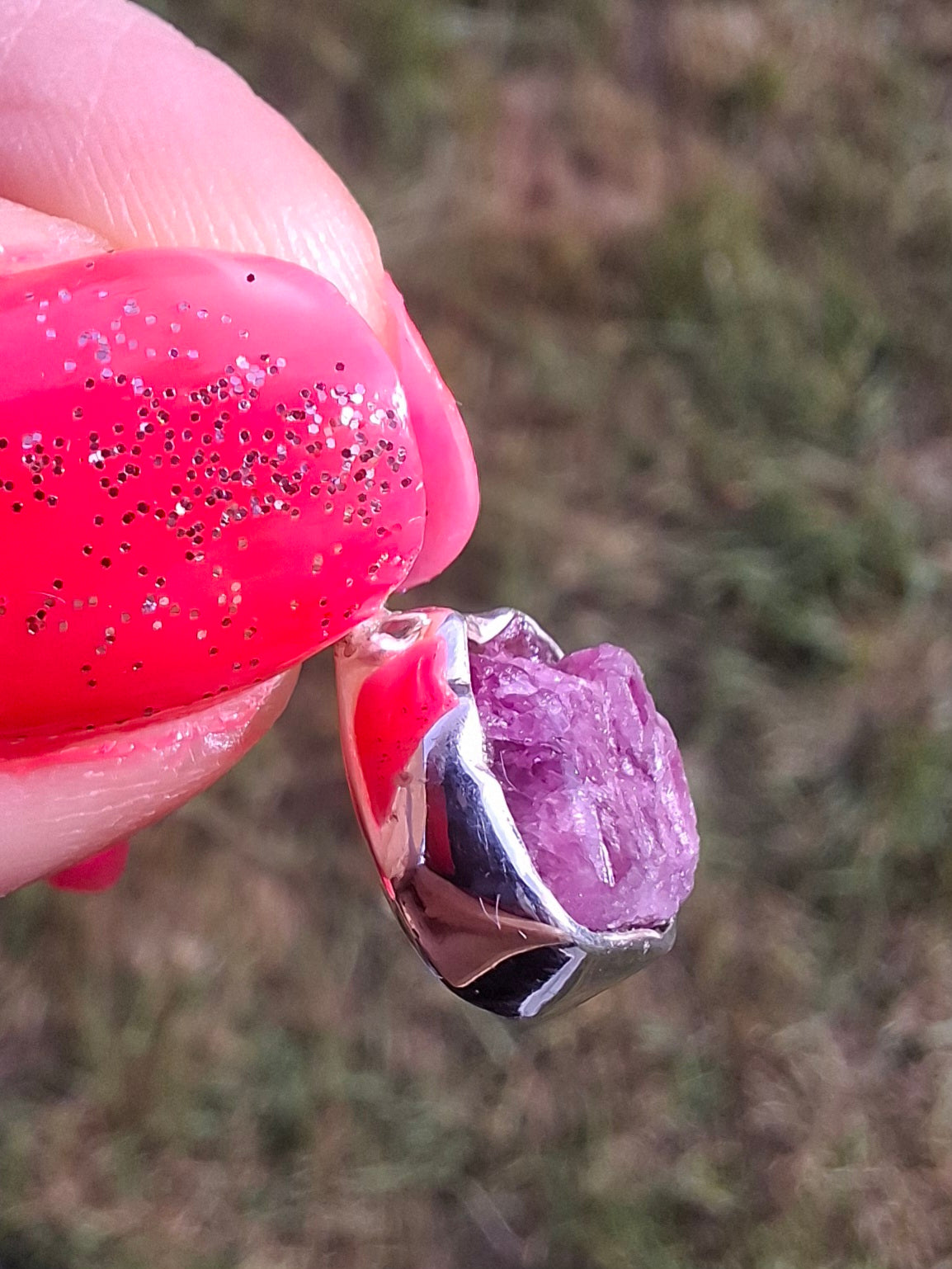 Pink Tourmaline Pendant, 925 Silver, Crystal (Ref: PT18)