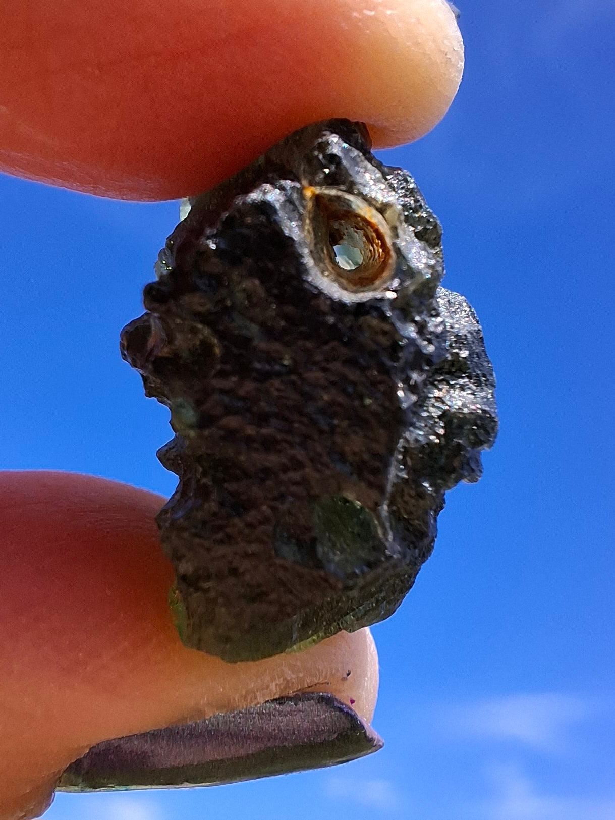 Moldavite Piece, NESMEN, 6.92g, Tektite (Ref: 1375)