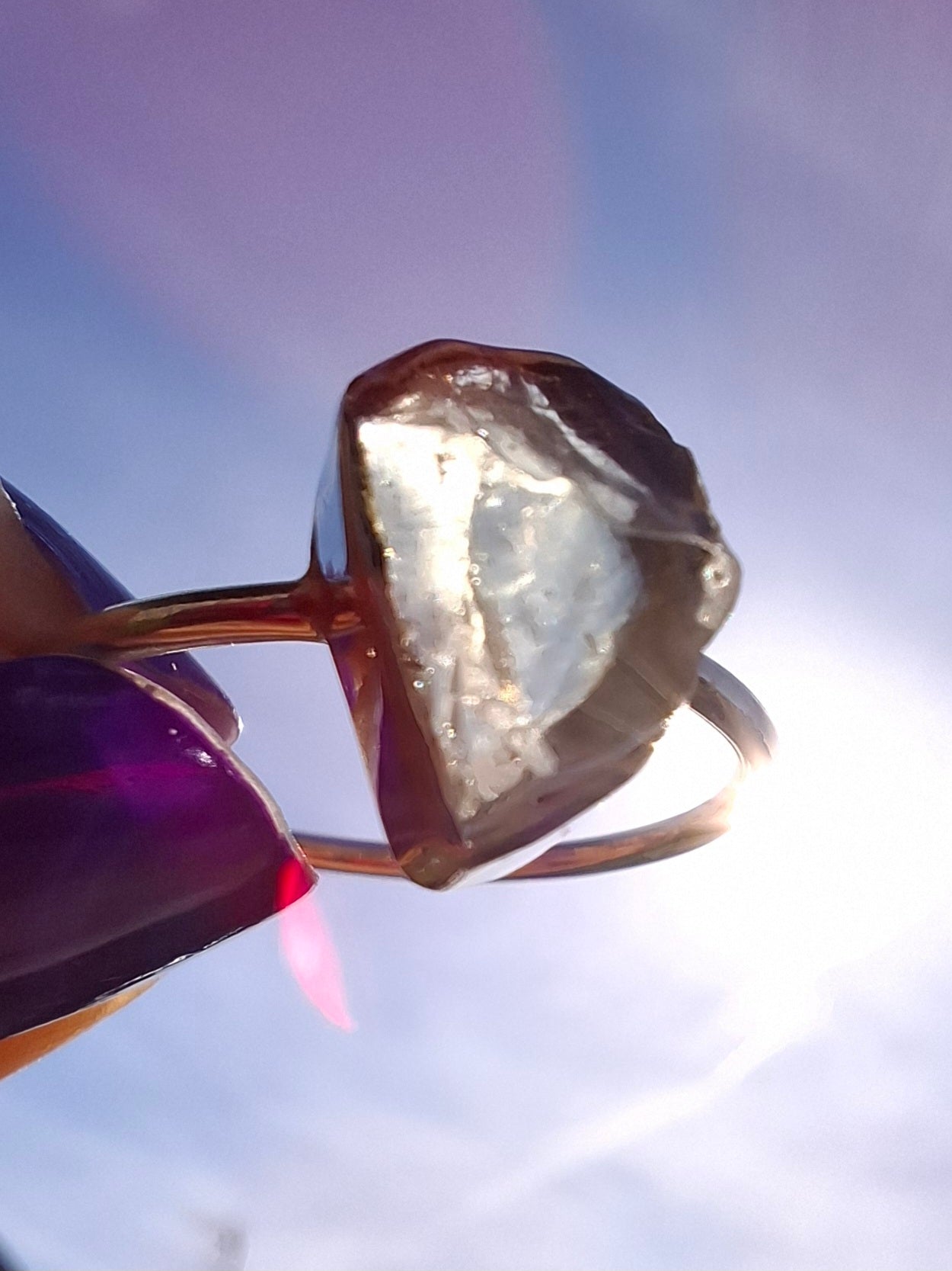 Libyan Desert Glass Ring, size large T, 925 Silver, Tektite (Ref: LR48)