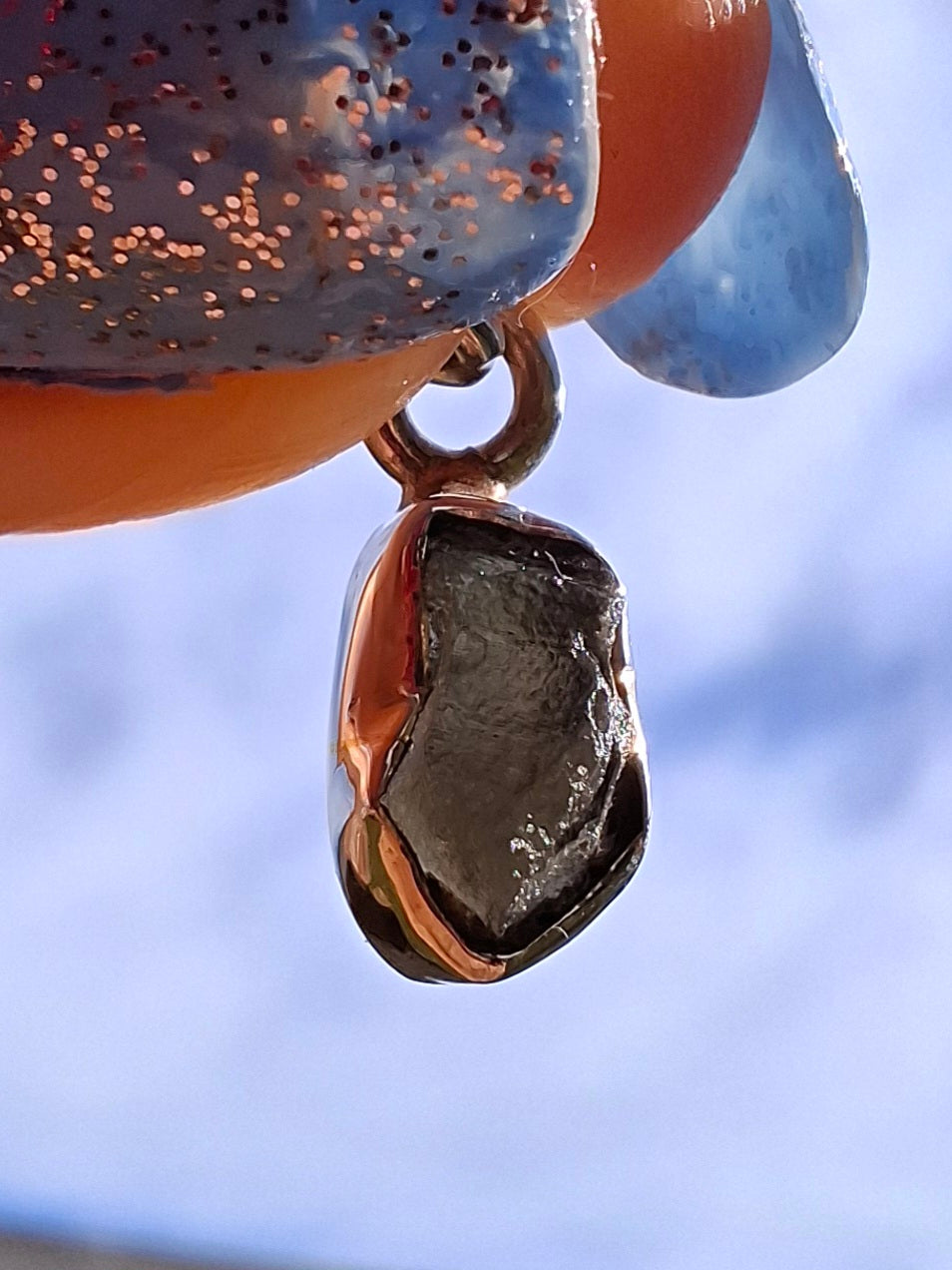 Moldavite Pendant, 925 Silver, Tektite (Ref: P36)