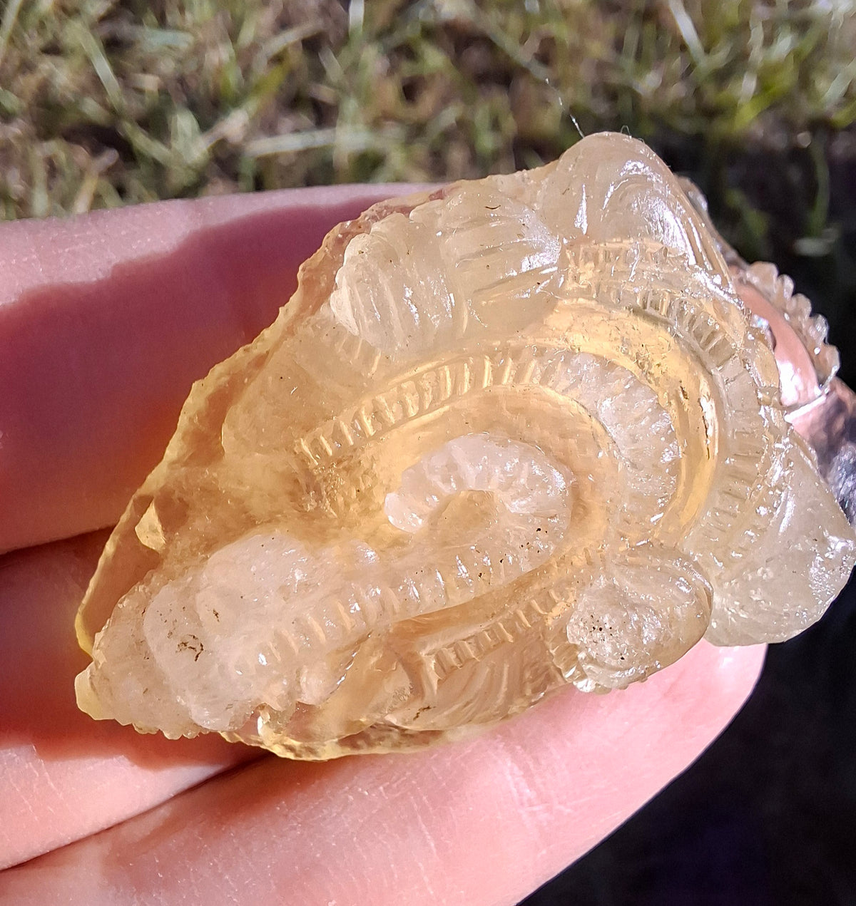 Libyan Desert Glass carving, GANESHA, 26.47g, Tektite (Ref: Ganesha1)