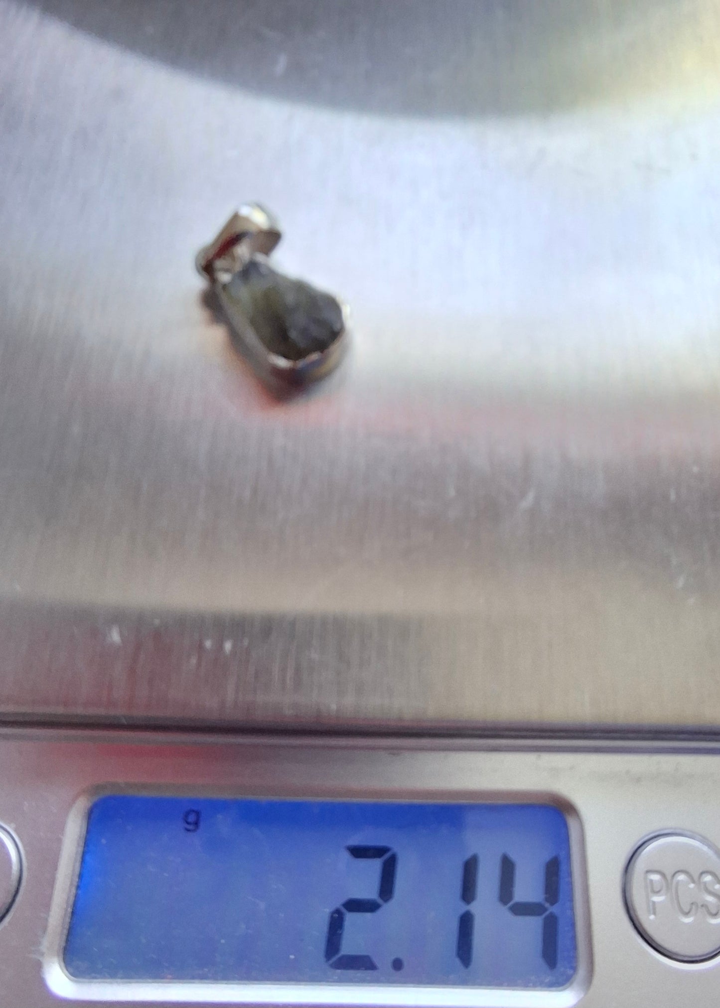 Moldavite Pendant, 925 Silver, Tektite (Ref: P6)