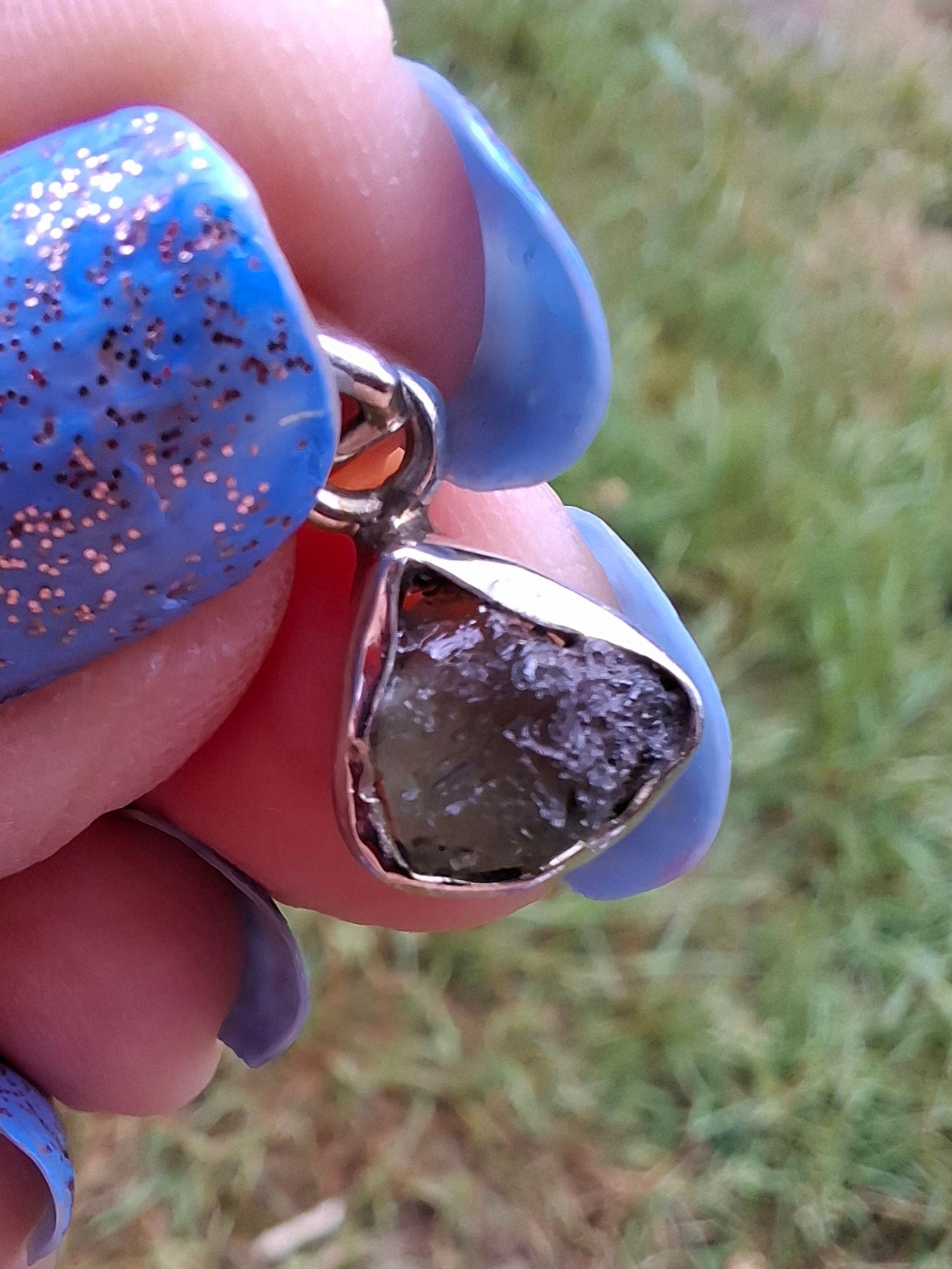 Moldavite Pendant, 925 Silver, Tektite (Ref: P69)