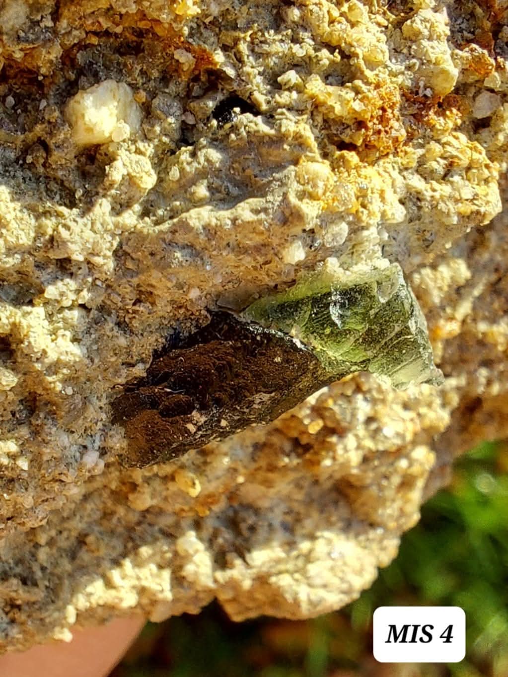 Moldavite In-Situ (in matrix), Besednice, Est- 2g, Tektite (Ref: MIS4)