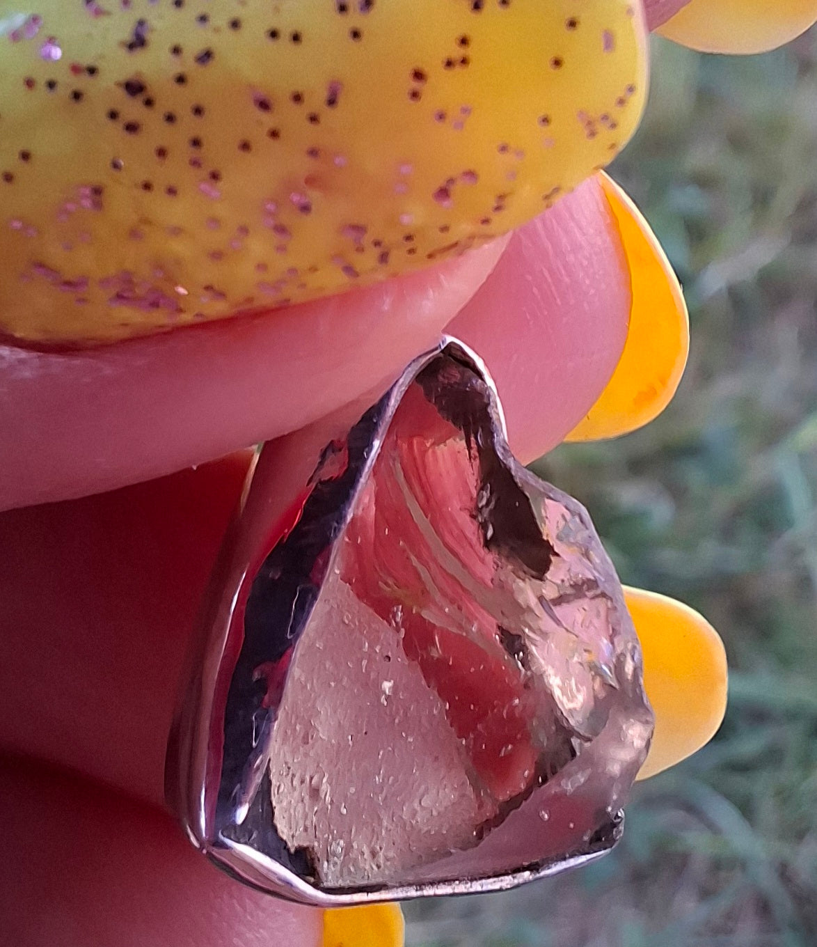 Libyan Desert Glass Pendant, 925 Silver, Tektite (Ref: LP101)