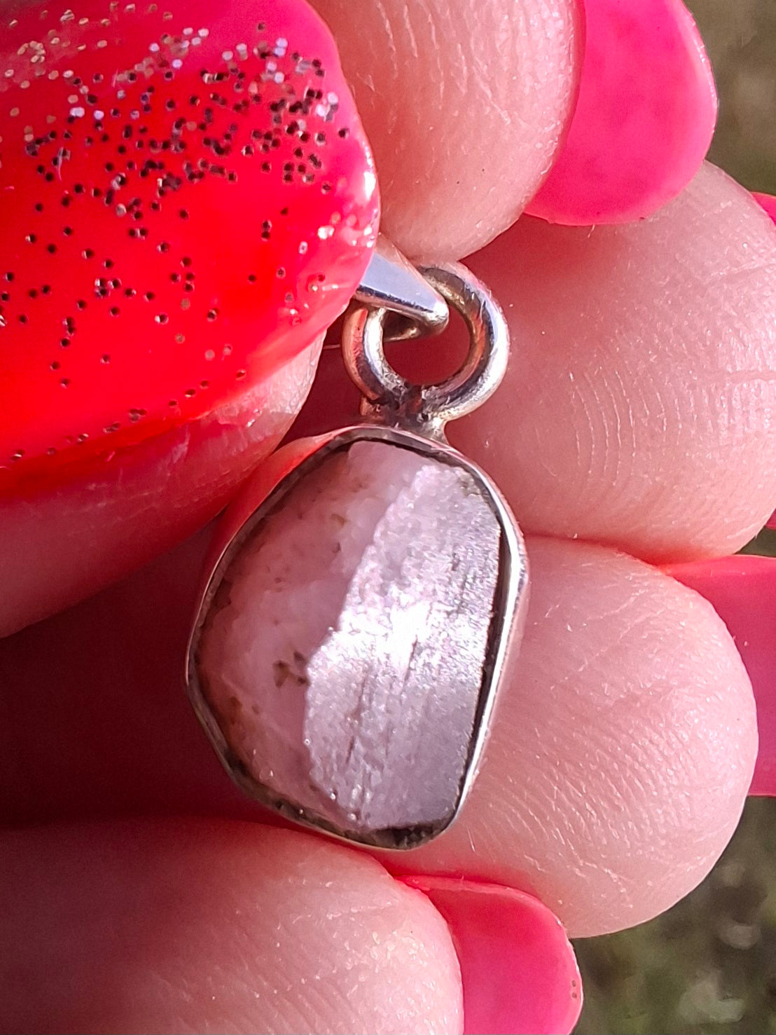 Pink Tourmaline Pendant, 925 Silver, Crystal (Ref: PT90)
