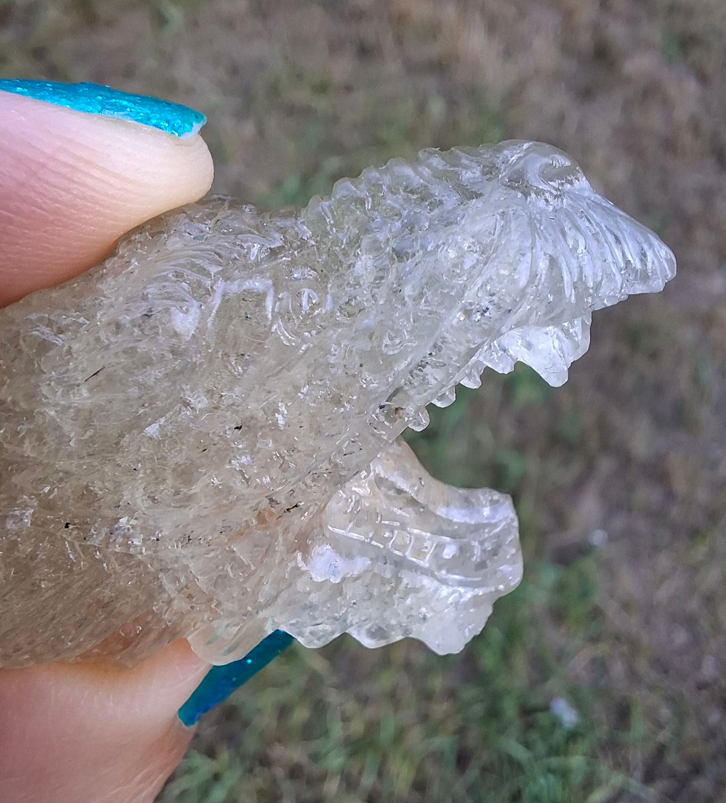 Libyan Desert Glass DRAGON HEAD carving, 22.42g, Tektite (Ref: Dragon 2)