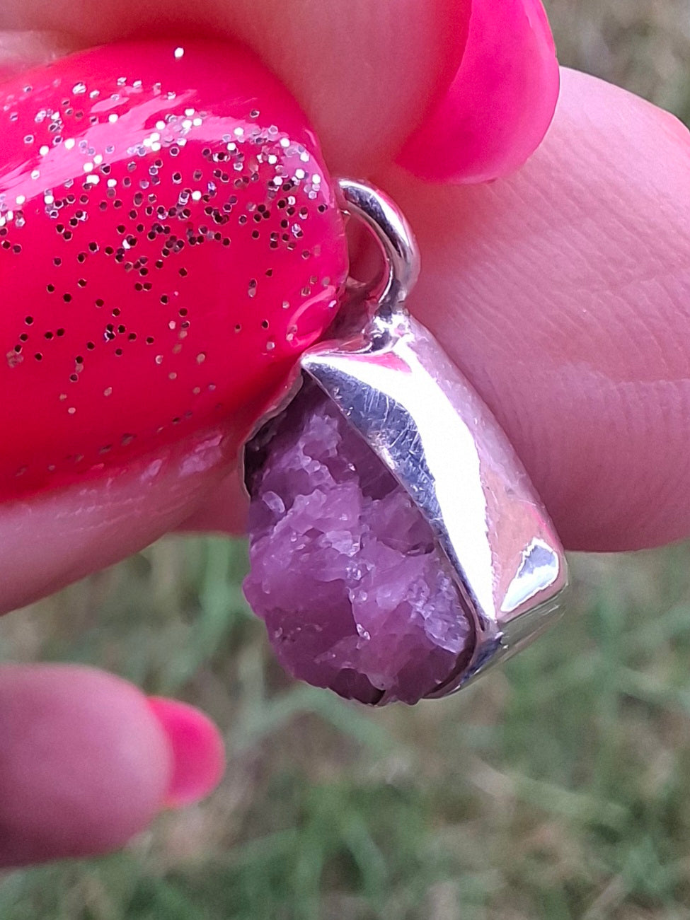 Pink Tourmaline Pendant, 925 Silver, Crystal (Ref: PT10)