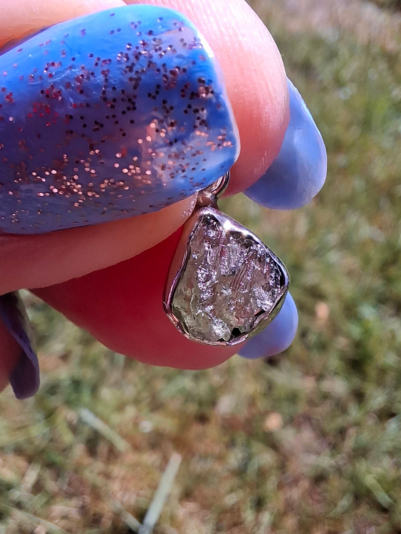 Moldavite Pendant, 925 Silver, Tektite (Ref: P81)