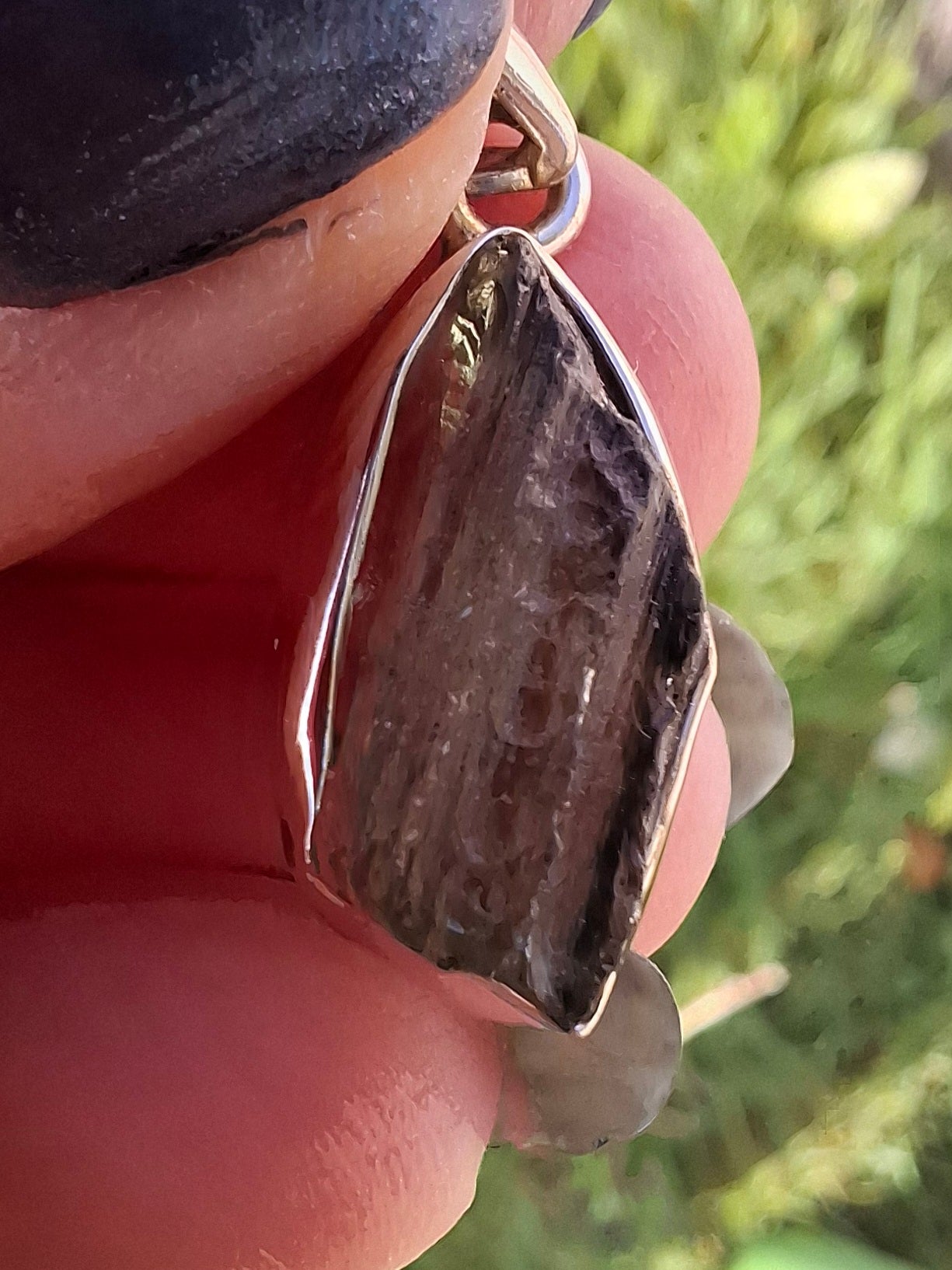 Moldavite Pendant, 925 Silver, Tektite (Ref: P13)
