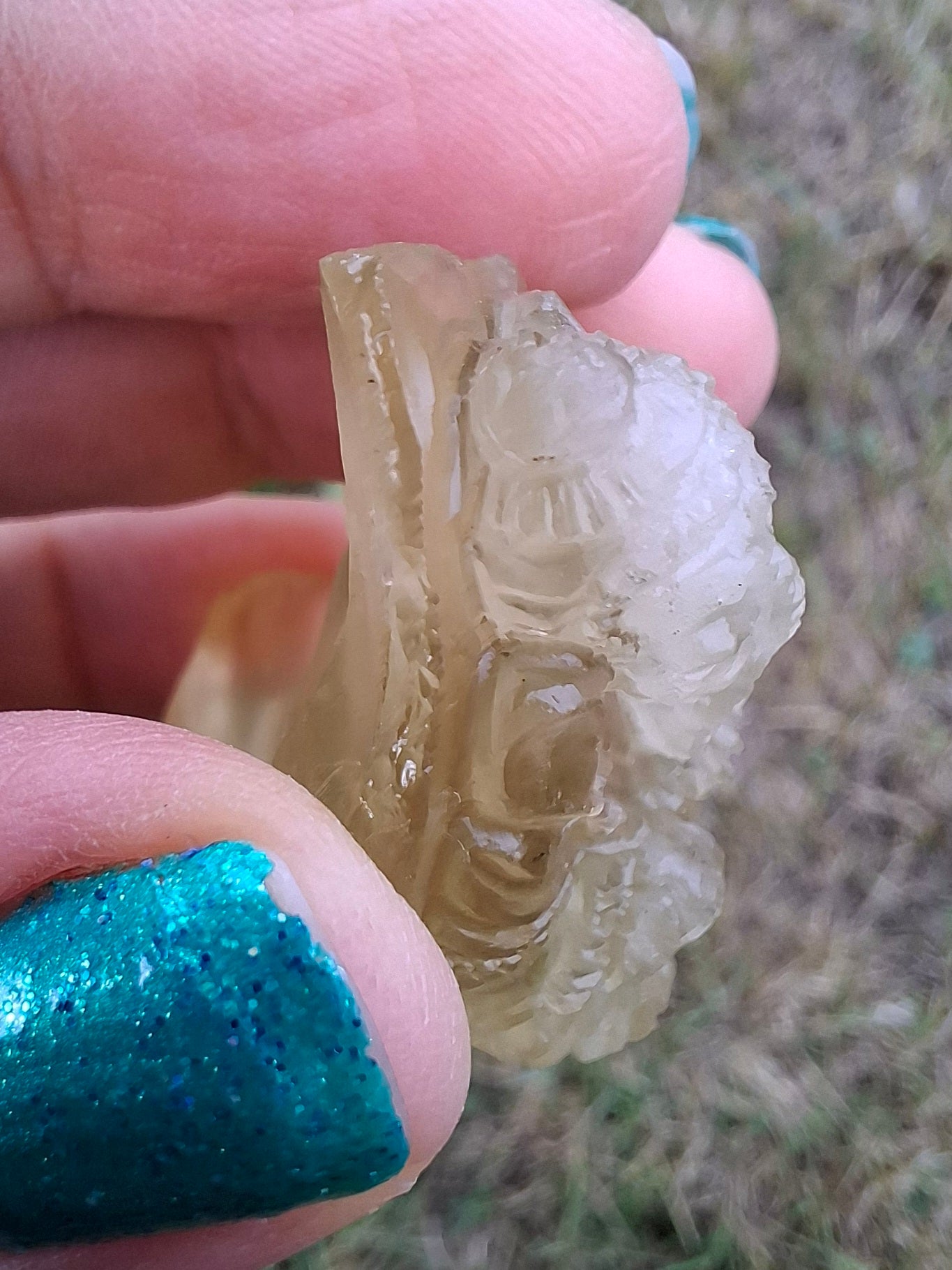 Libyan Desert Glass carving, GANESHA, 26.47g, Tektite (Ref: Ganesha1)