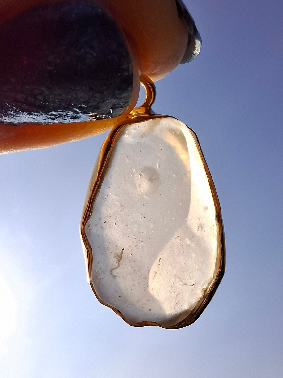 Libyan Desert Glass Pendant, 14K GOLD Plated, Tektite (Ref: LP114)
