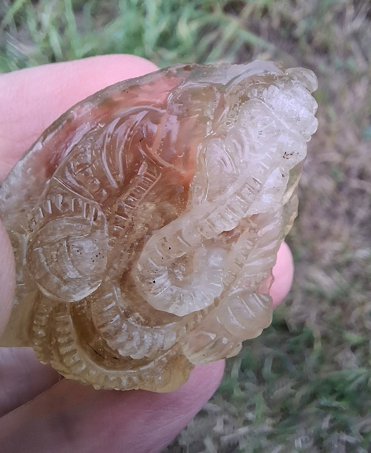 Libyan Desert Glass carving, GANESHA, 26.47g, Tektite (Ref: Ganesha1)