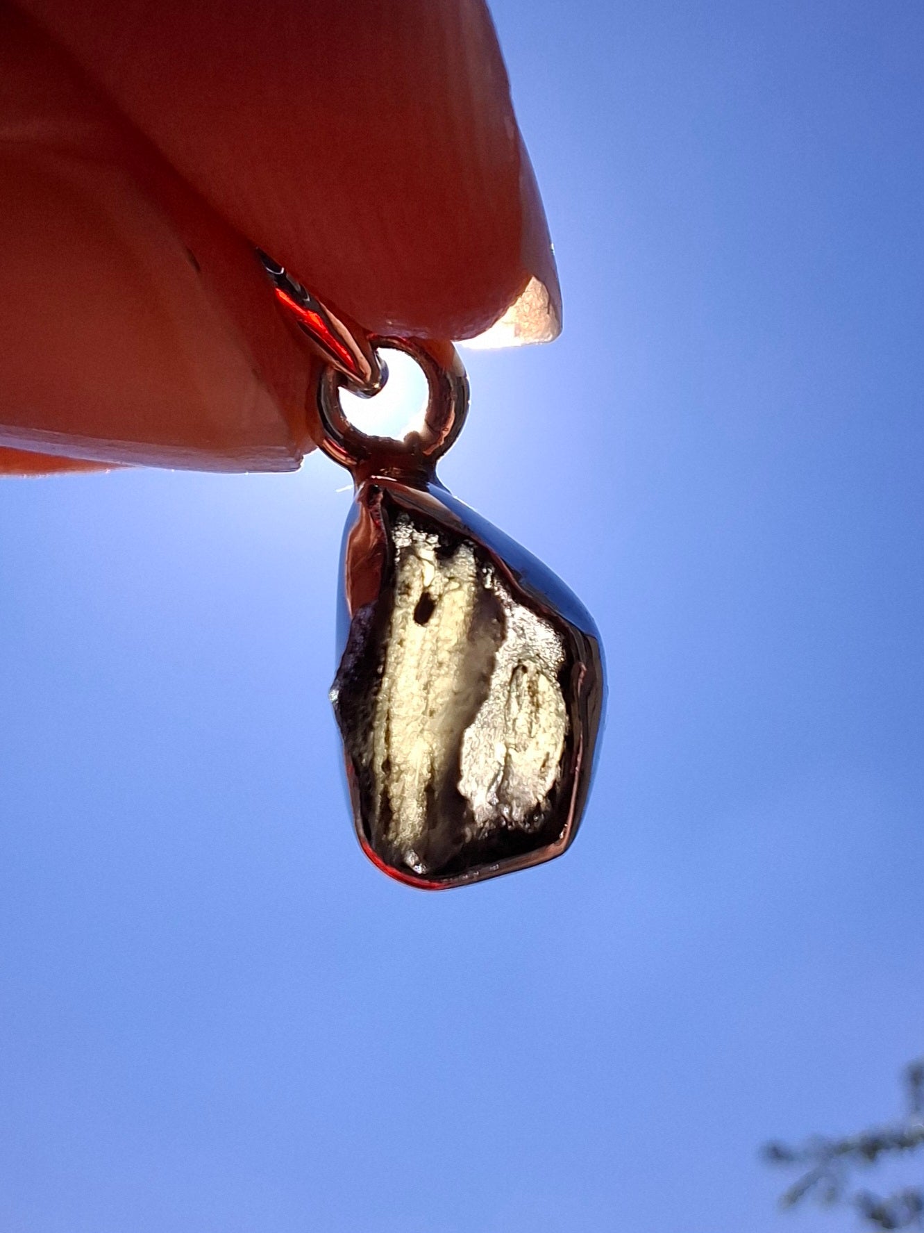 Moldavite Pendant, 925 Silver, Tektite (Ref: P47)