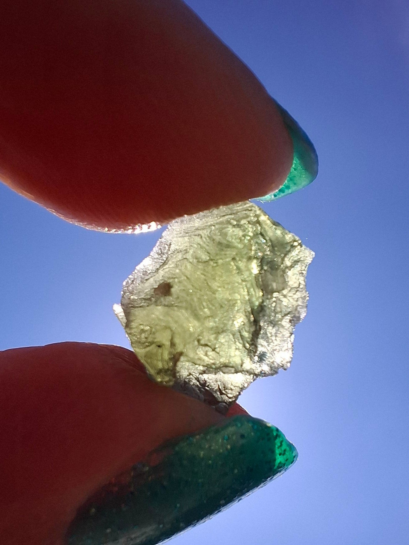 Moldavite Piece, 0.92g, Tektite (Ref: 1418)