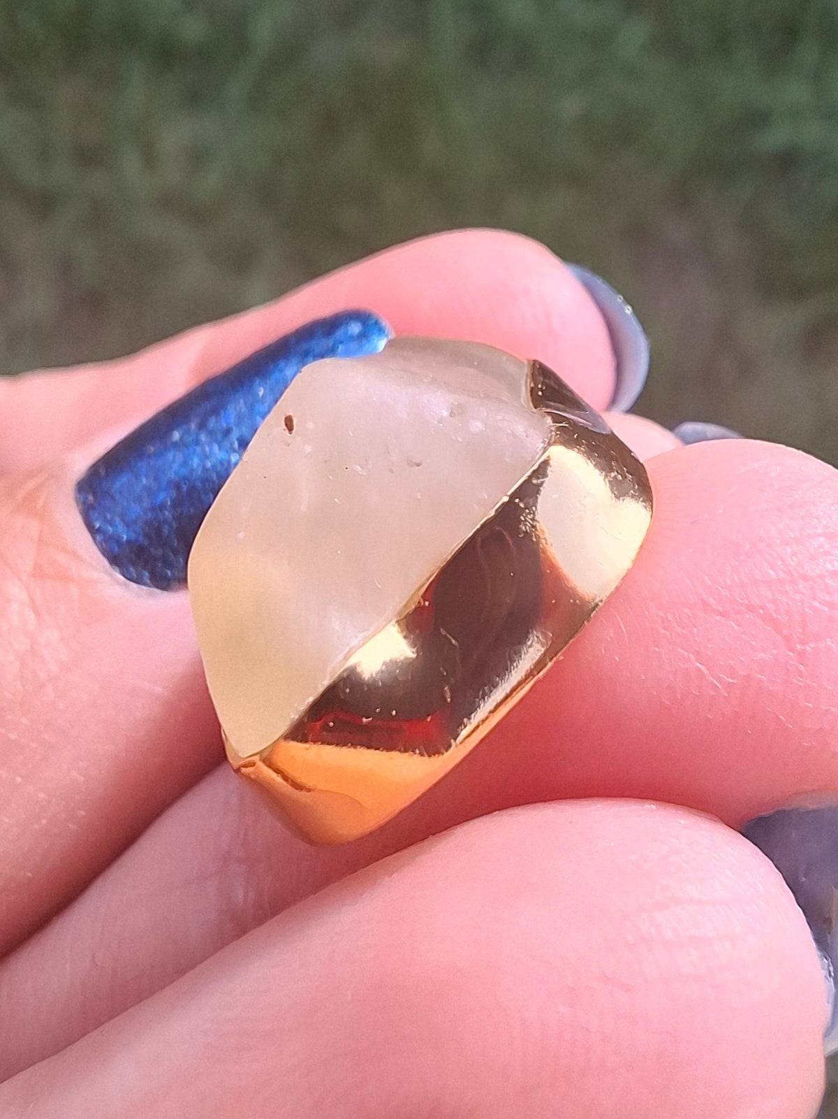 Libyan Desert Glass Pendant, 14K GOLD Plated, Tektite (Ref: LP123)