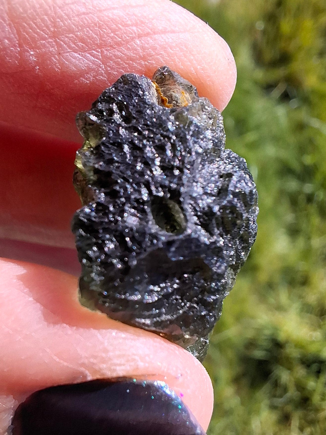 Moldavite Piece, NESMEN, 6.92g, Tektite (Ref: 1375)