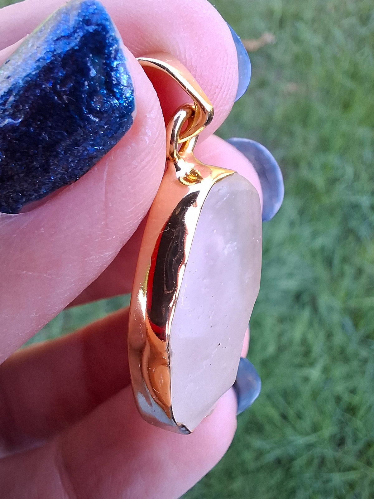 Libyan Desert Glass Pendant, 14K GOLD Plated, Tektite (Ref: LP114)