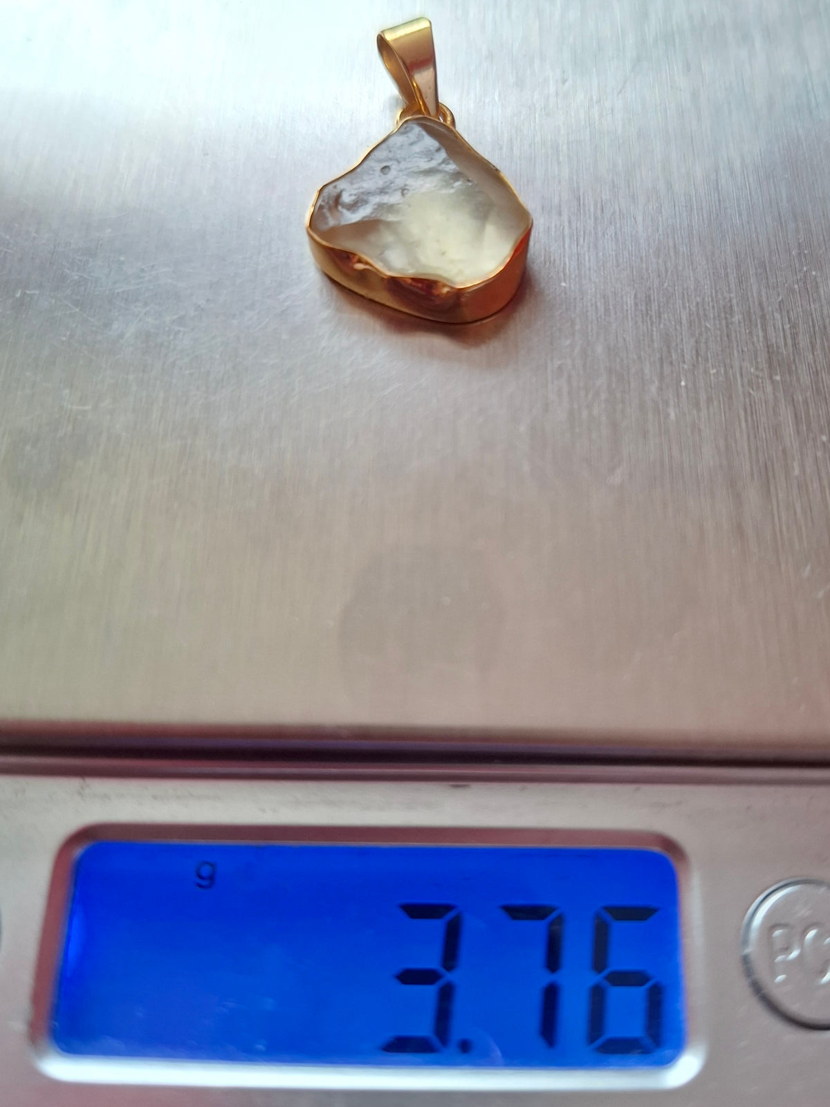 Libyan Desert Glass Pendant, 14K GOLD Plated, Tektite (Ref: LP125)