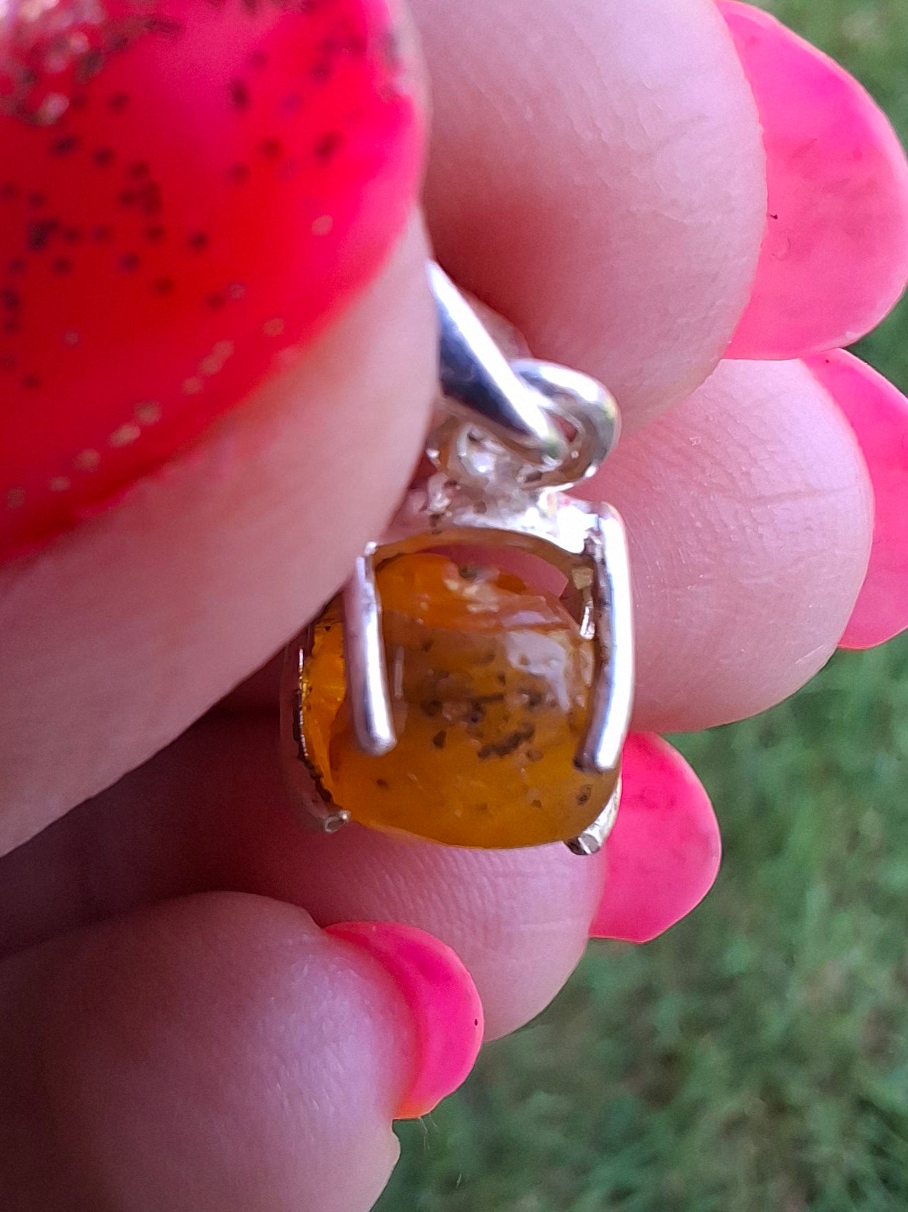 Baltic Amber Pendant, 925 Silver, Fossil (Ref: AP17)