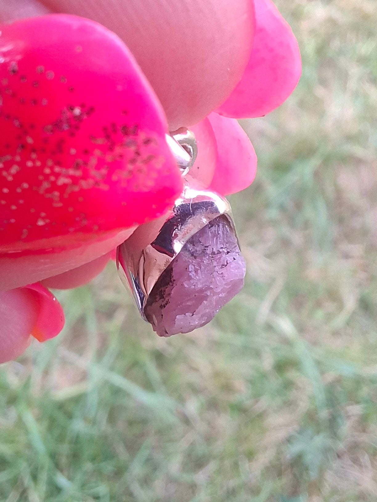 Pink Tourmaline Pendant, 925 Silver, Crystal (Ref: PT85)