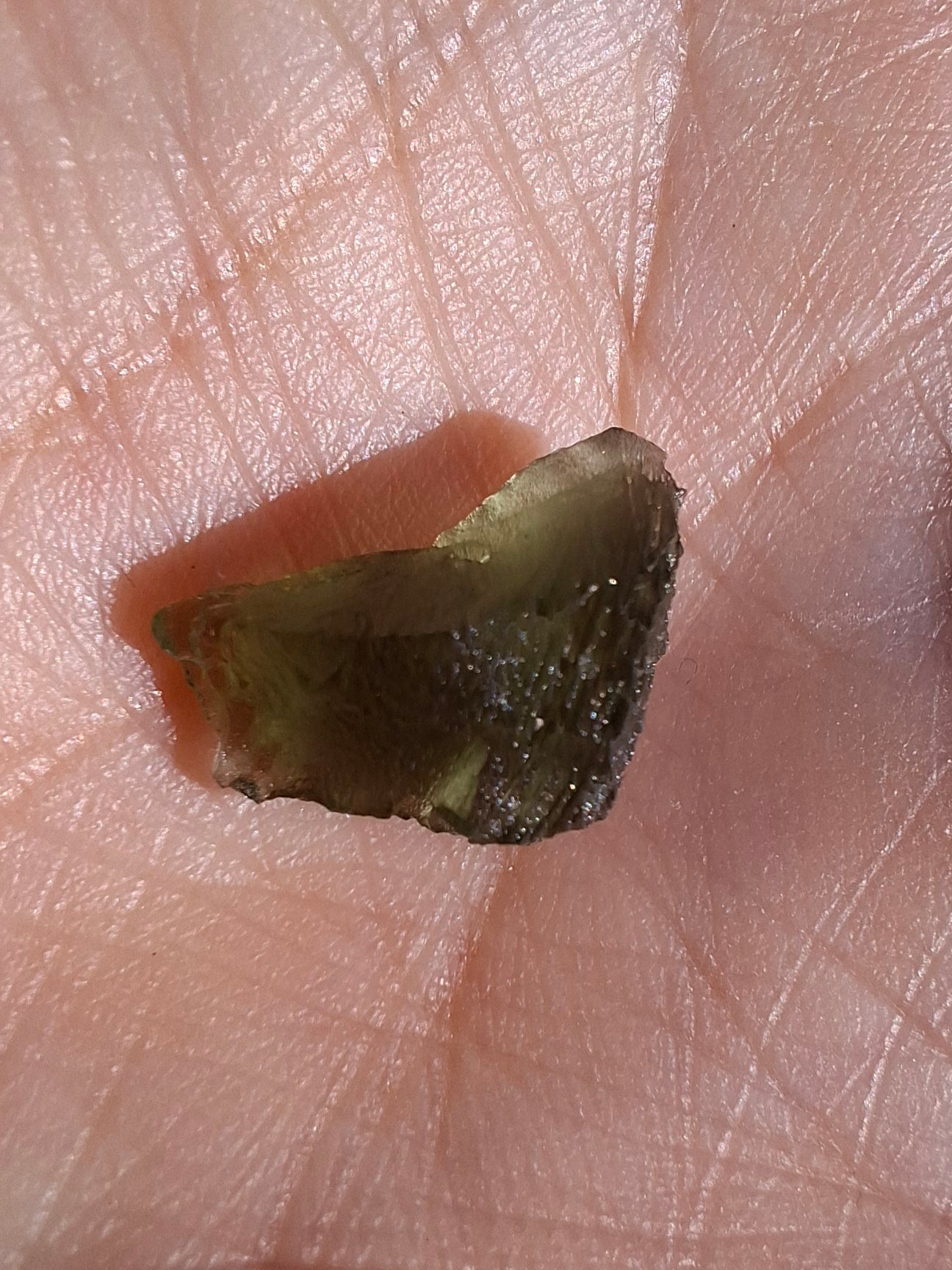 Moldavite Piece, 0.82g, Tektite (Ref: 1456)