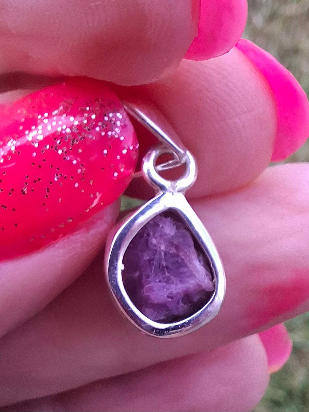 Pink Tourmaline Pendant, 925 Silver, Crystal (Ref: PT18)