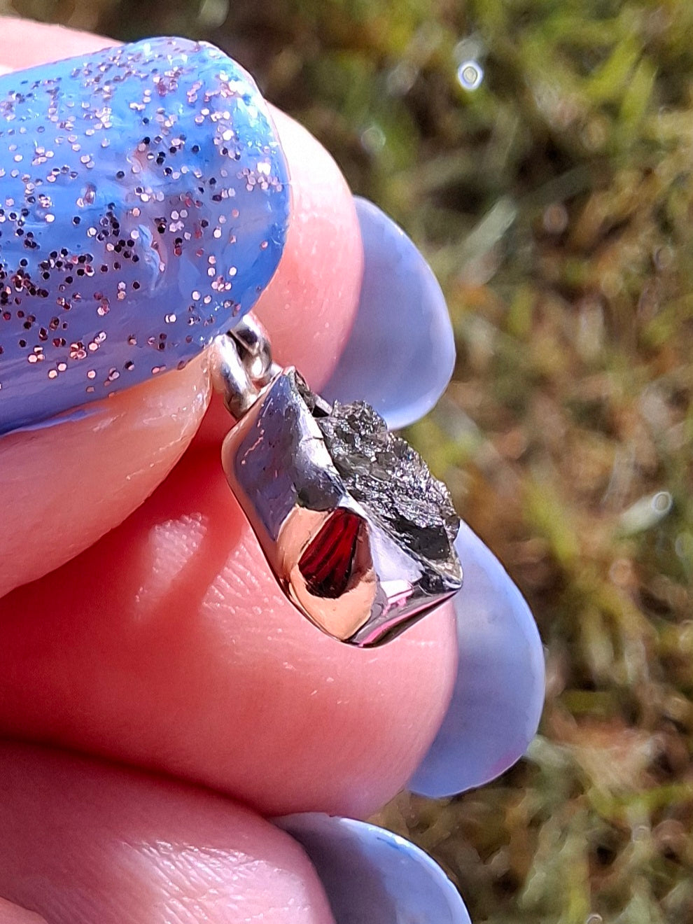 Moldavite Pendant, 925 Silver, Tektite (Ref: P53)