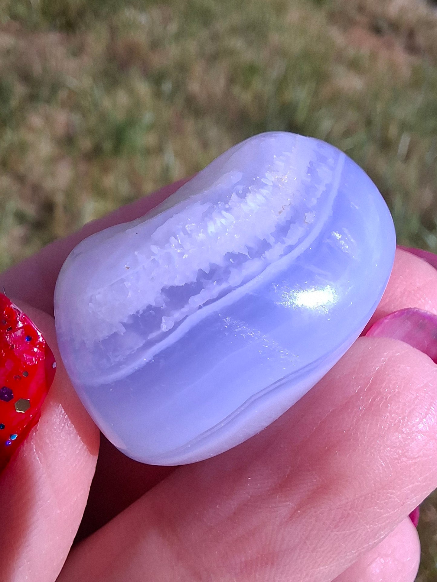 Blue Lace Agate, Tumble Stone, Crystal (Ref: T146)