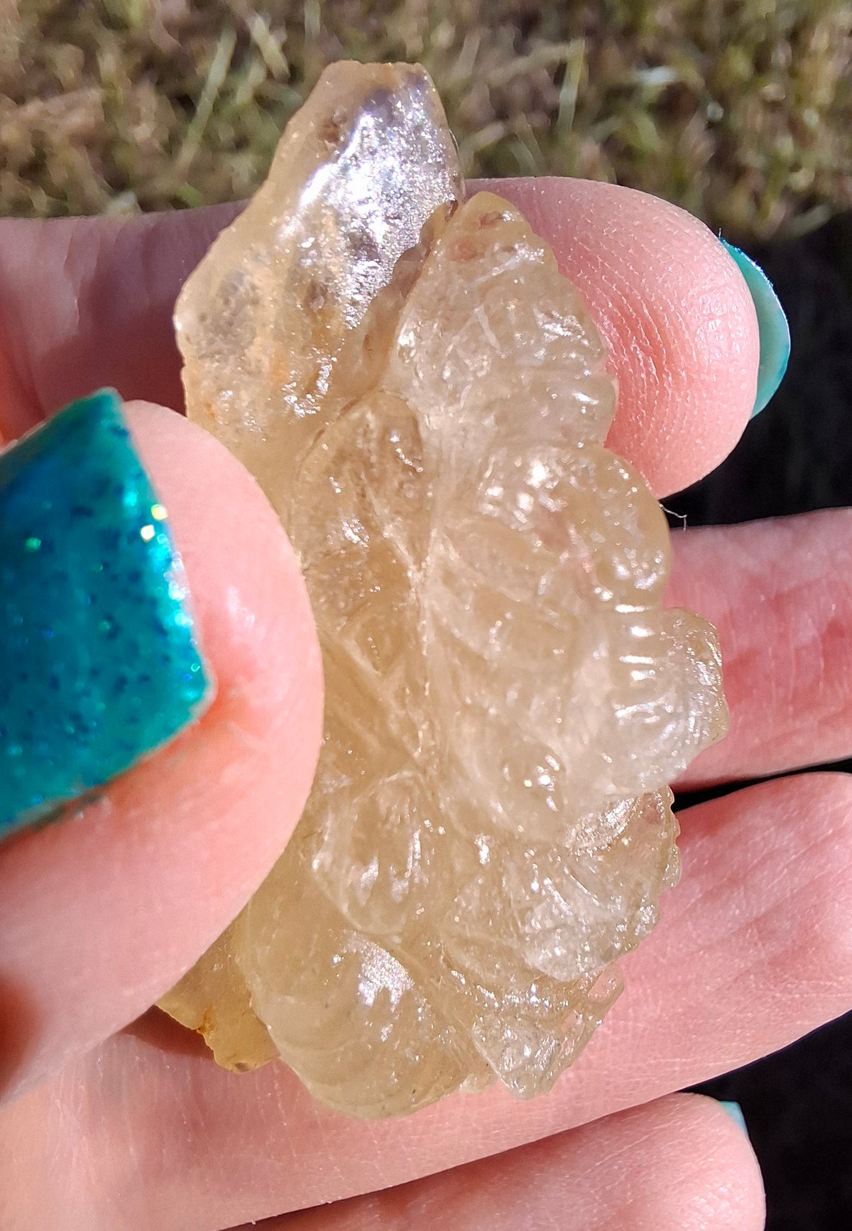 Libyan Desert Glass GANESHA carving, 18.39g, Tektite (Ref: Ganesha3)