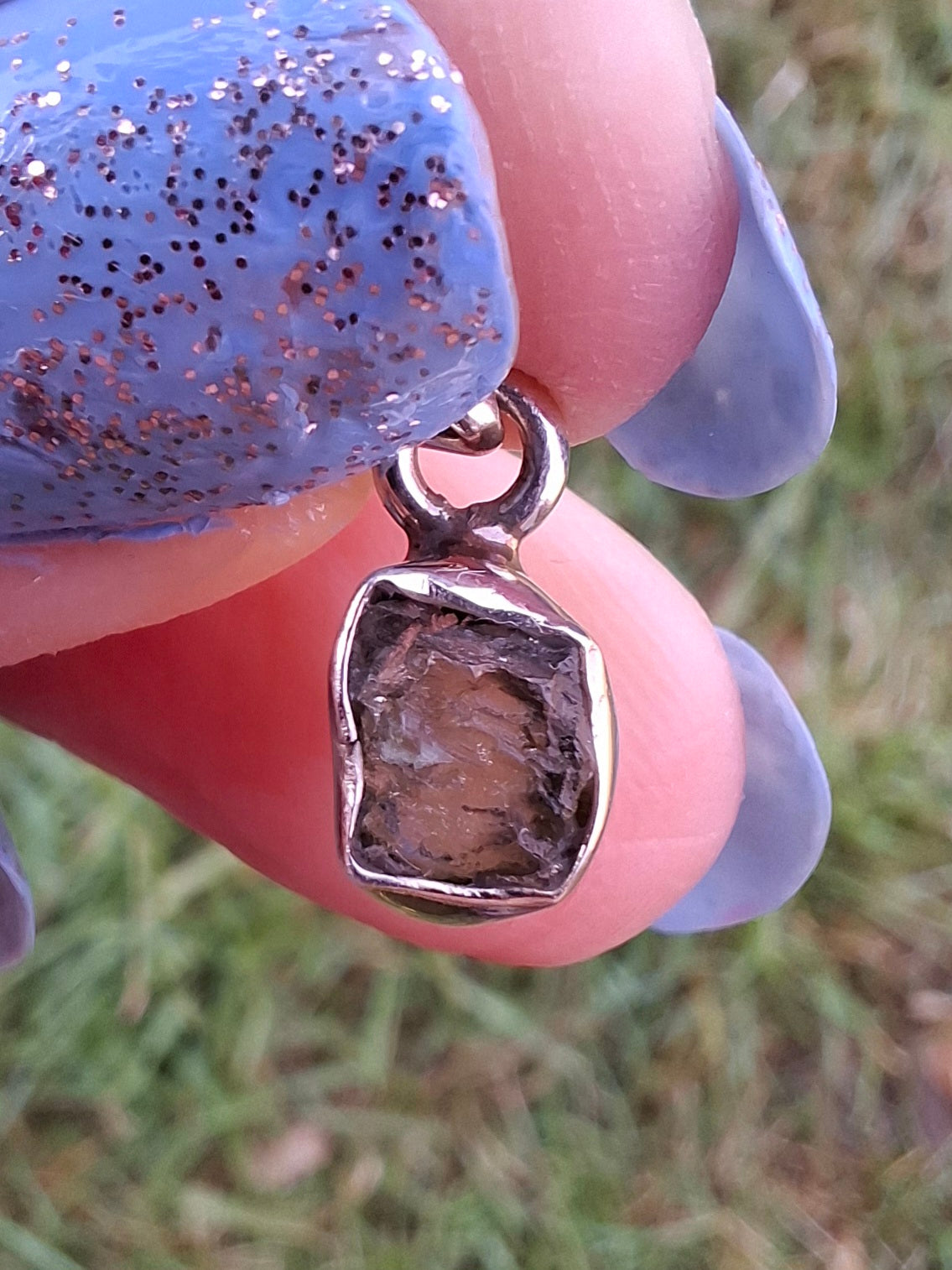Moldavite Pendant, 925 Silver, Tektite (Ref: P53)