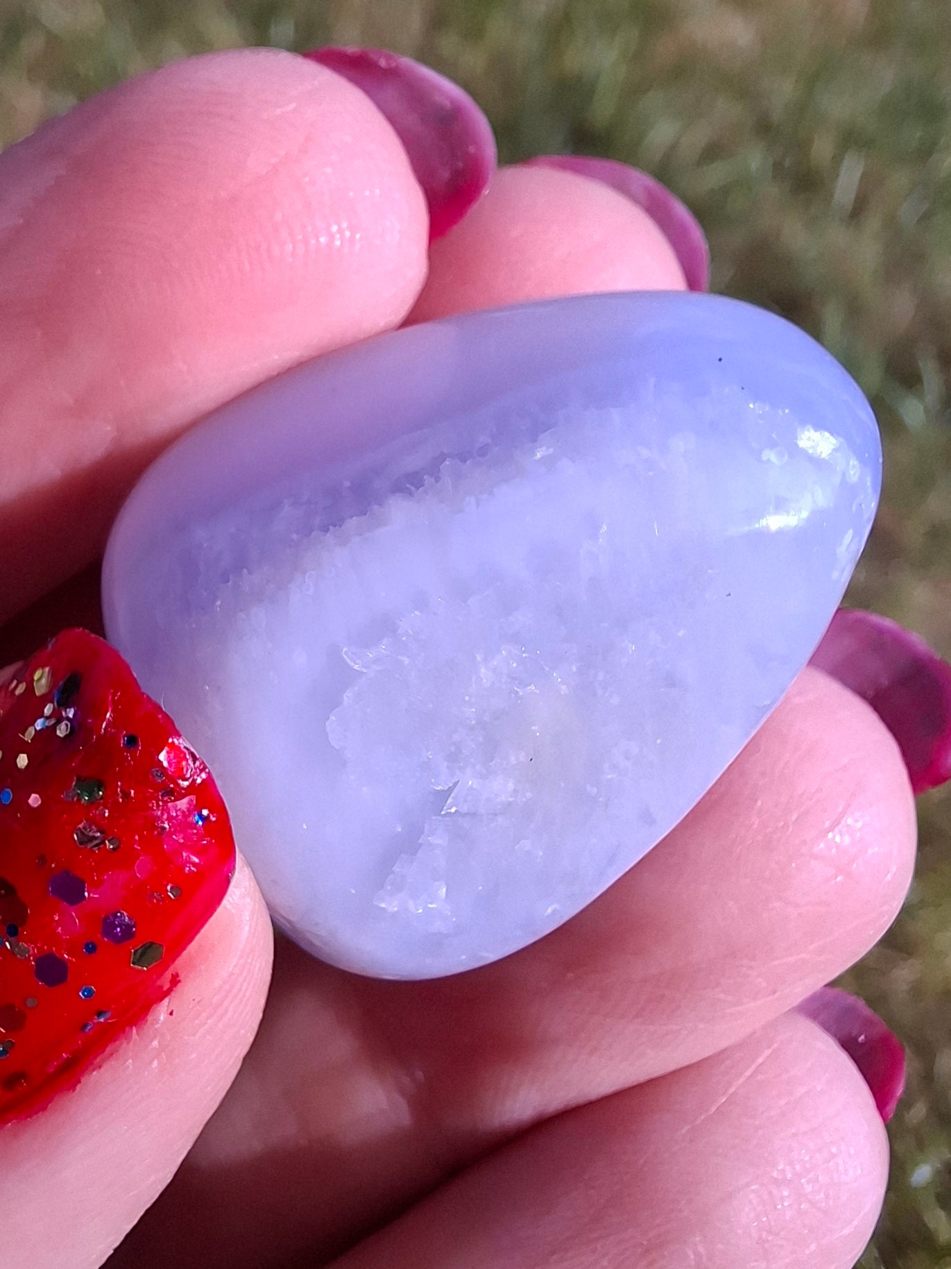 Blue Lace Agate, Tumble Stone, Crystal (Ref: T146)