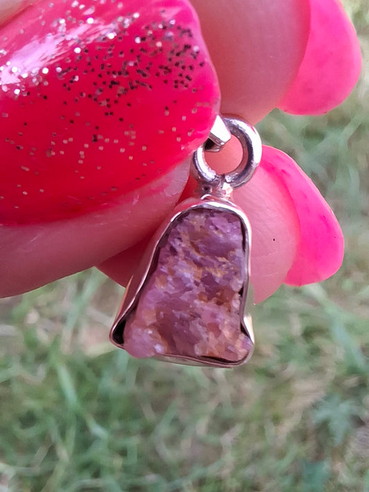 Pink Tourmaline Pendant, 925 Silver, Crystal (Ref: PT88)