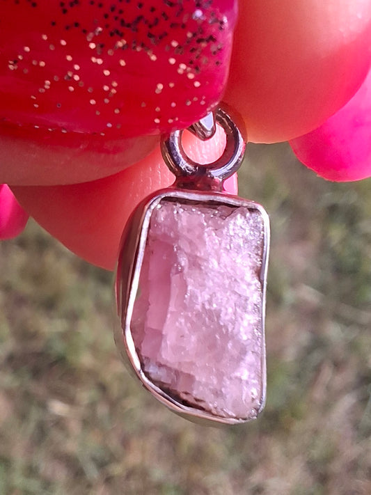 Pink Tourmaline Pendant, 925 Silver, Crystal (Ref: PT41)