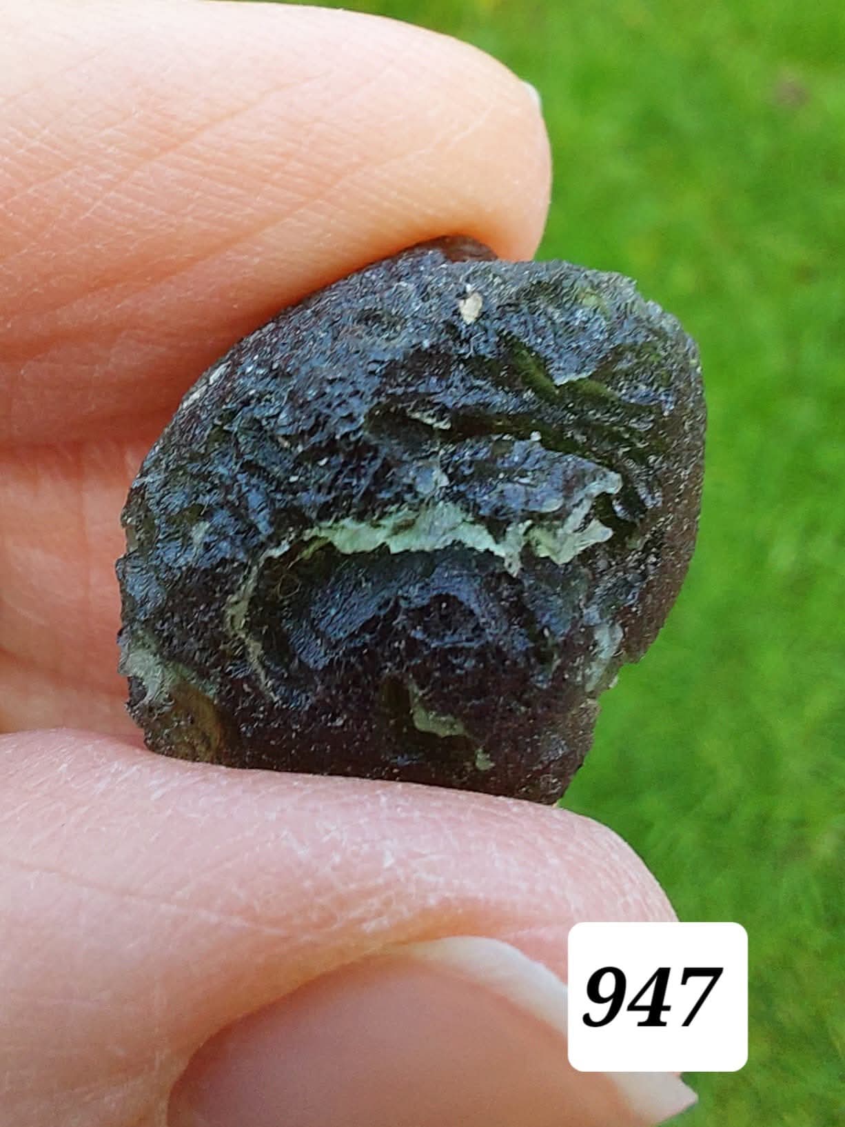 Moldavite Piece, NESMEN,  5.48g, Tektite (Ref: 947)