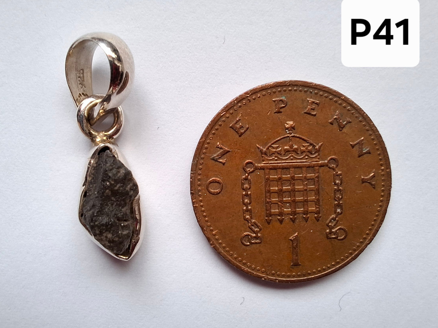Moldavite Pendant, 925 Silver, Tektite (Ref:P41)