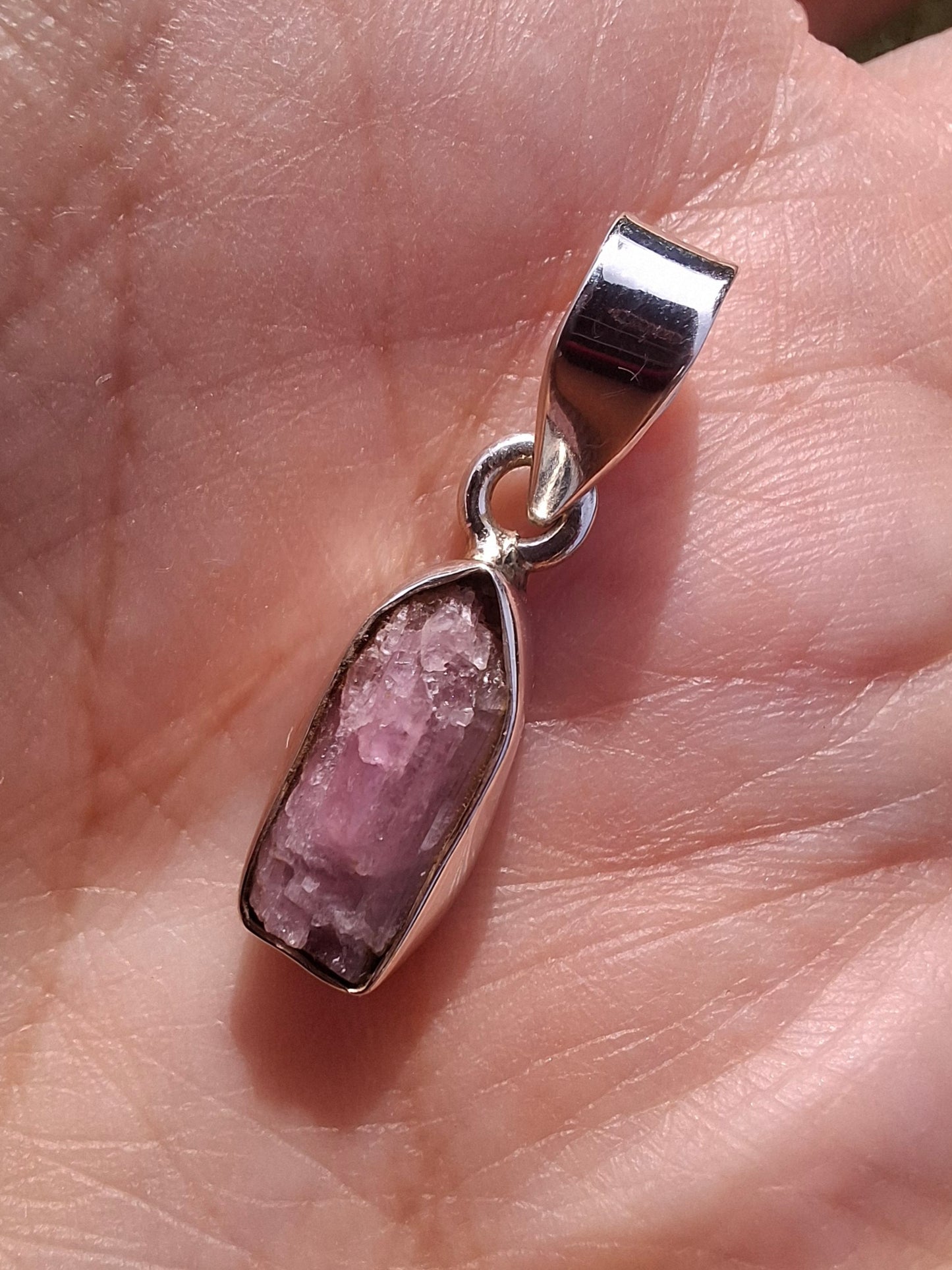 Pink Tourmaline Pendant, 925 Silver, Crystal (Ref: PT54)