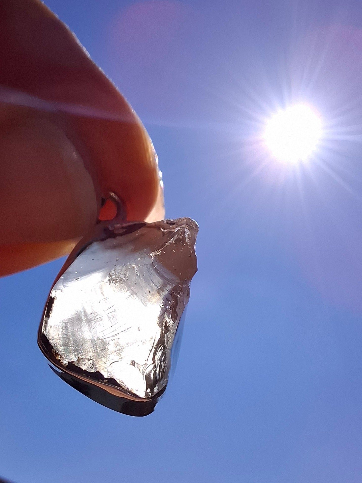 Libyan Desert Glass Pendant, 925 Silver, Tektite (Ref: LP113)