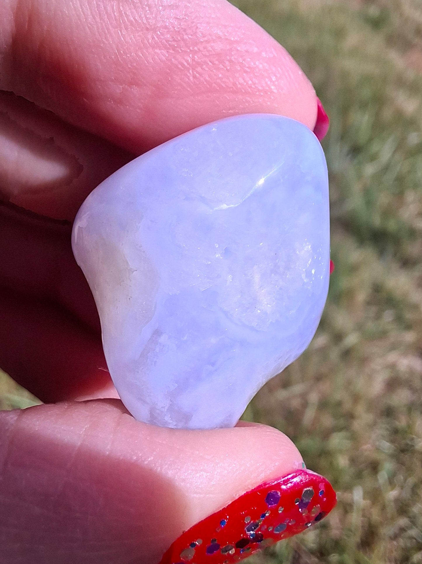 Blue Lace Agate, Tumble Stone, Crystal (Ref: T140)