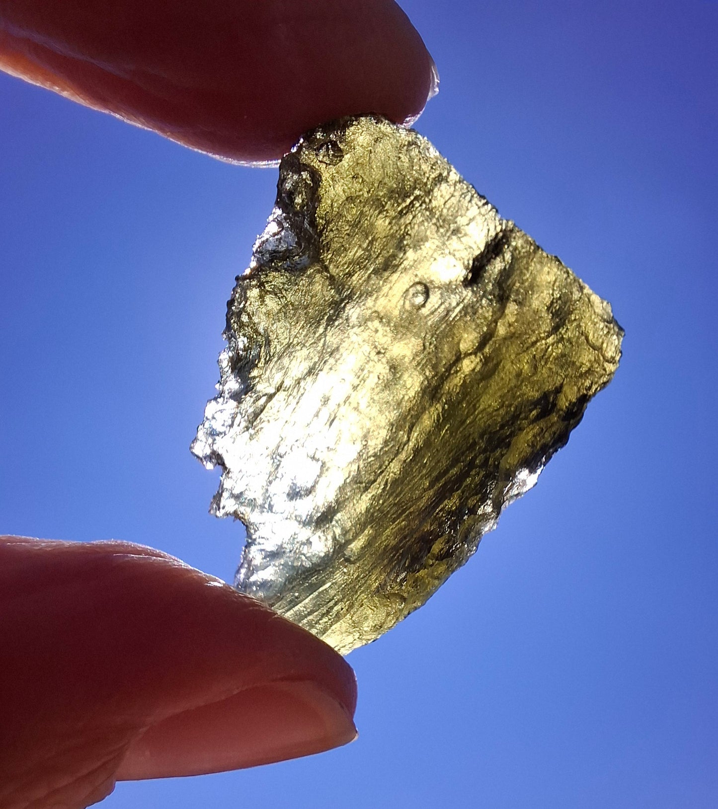 Moldavite Piece, CHLUM, 9.87g, Tektite (Ref: 1168)