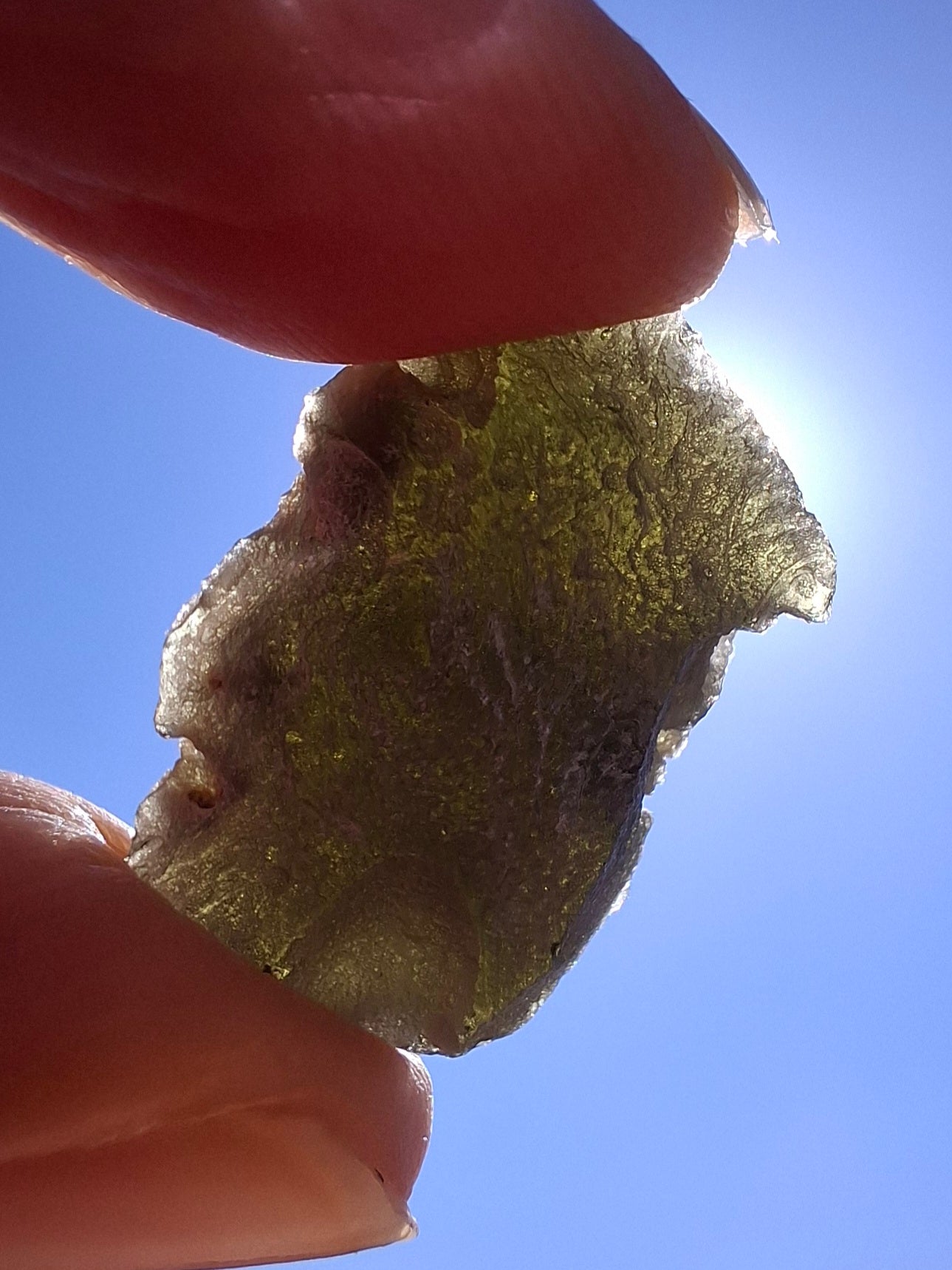 Moldavite Piece, SNOWFLAKE, FROSTED, BARTOCHOV, 4.30g, Tektite (Ref: 1363)
