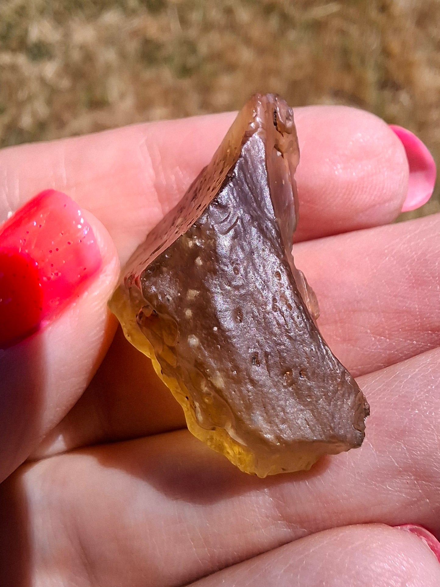 Libyan Desert Glass (darker) Piece, 7.36g, Tektite (Ref: L1357)