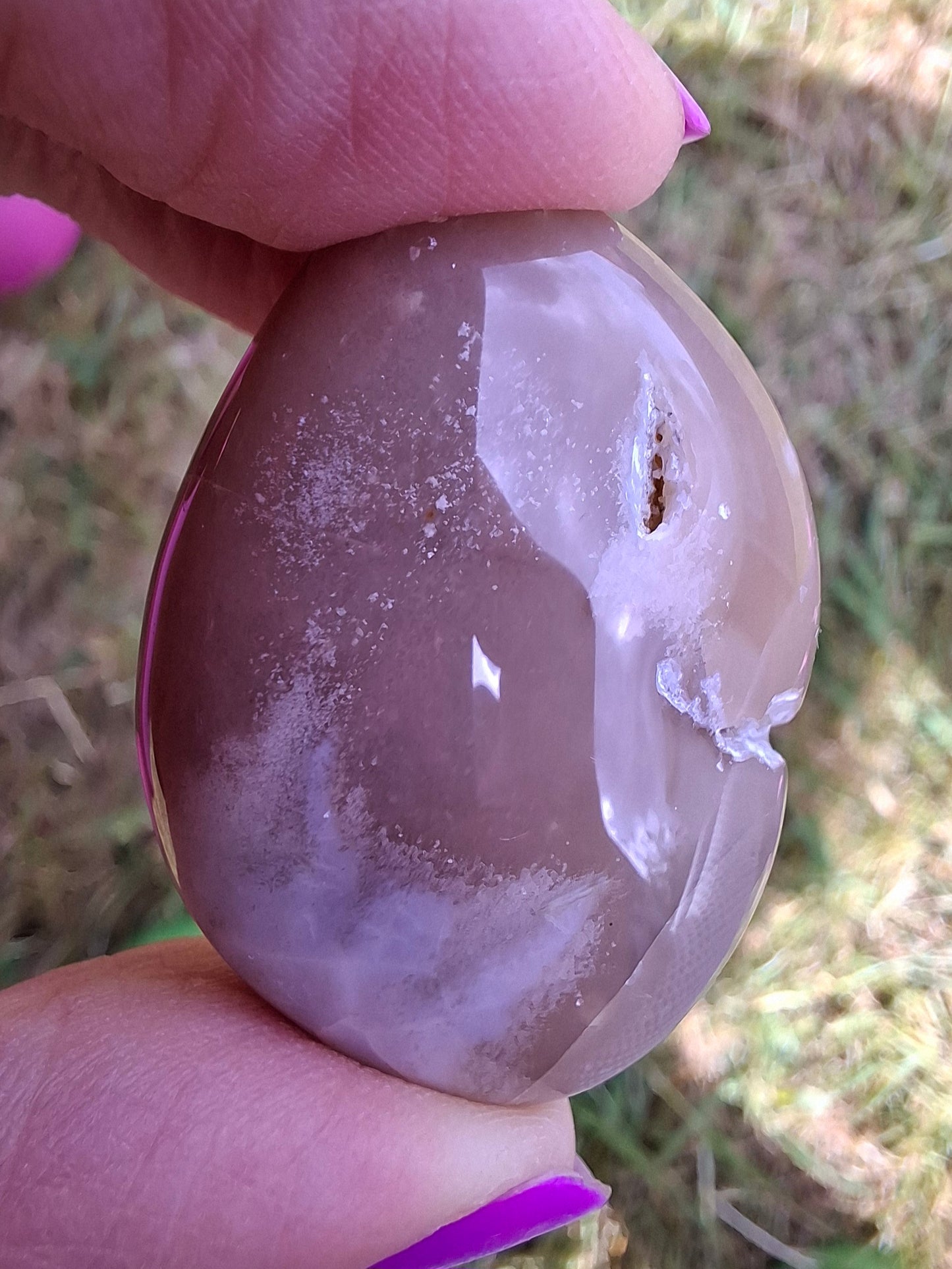 Flower Agate, Tumble Stone, Crystal (Ref: T75)