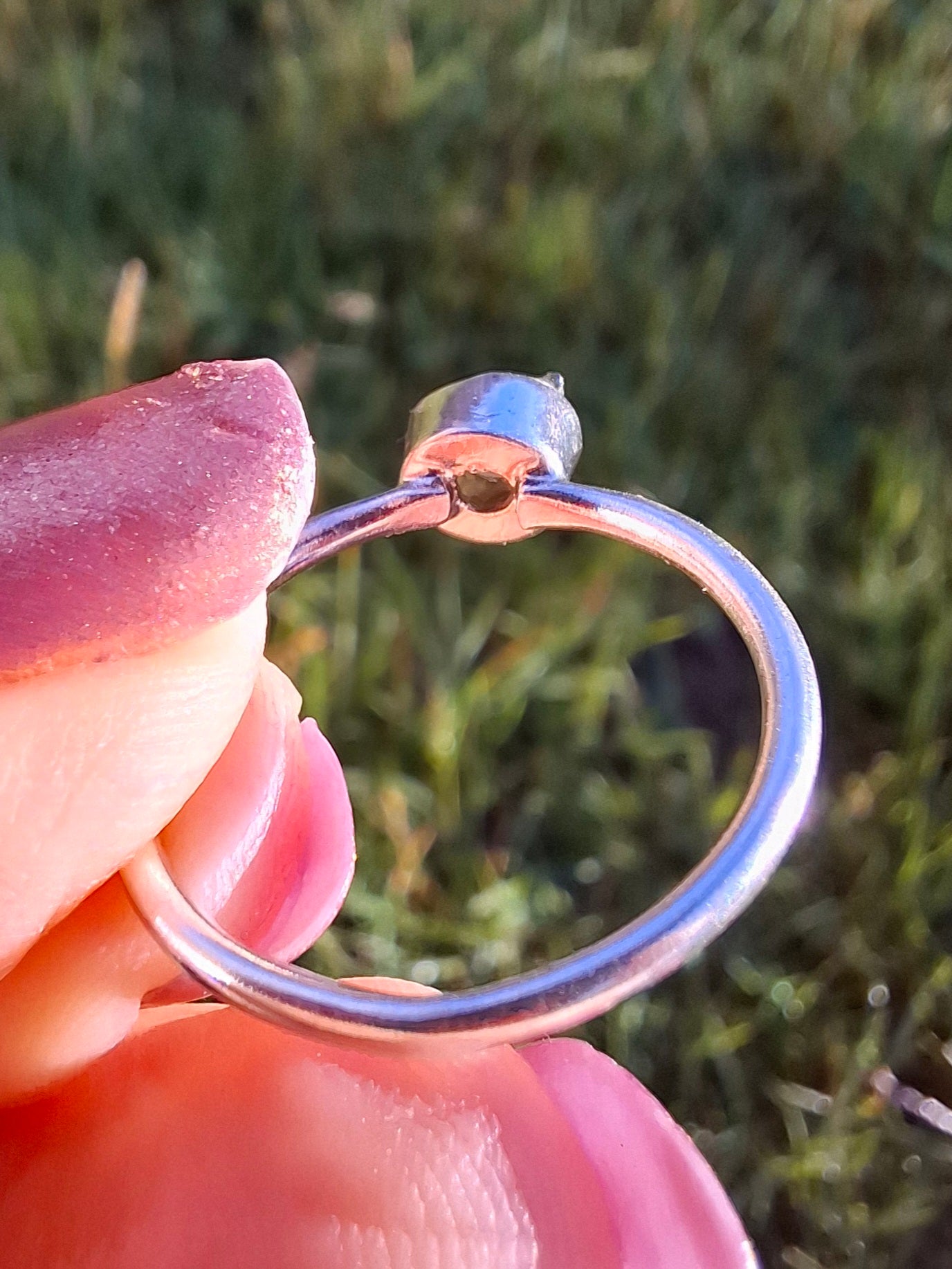 Moldavite Ring, size large M/small N, 925 Silver, Tektite (Ref: R40)